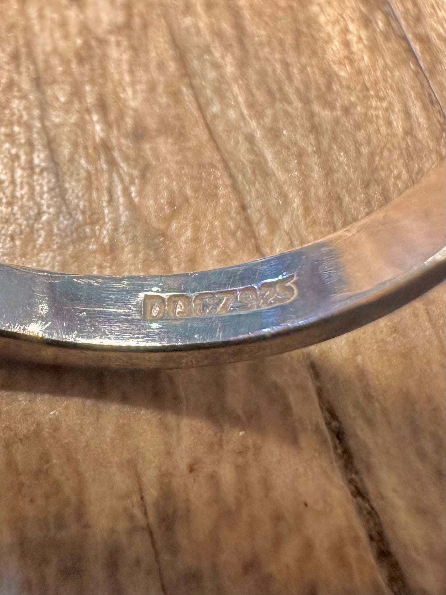 Vintage Yellow and White CZ 925 Sterling Silver Size M Ring