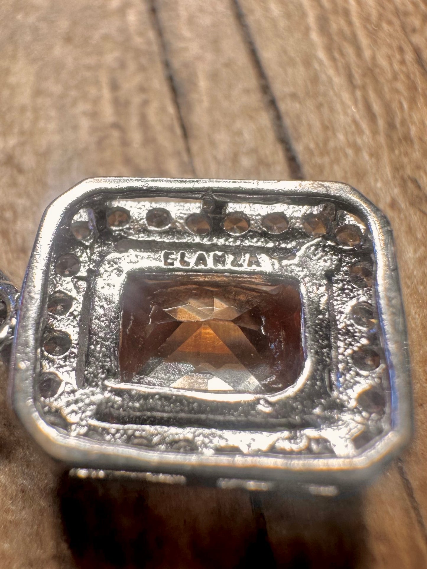 Modern Champagne Colour CZ 925 Sterling Silver Pendant