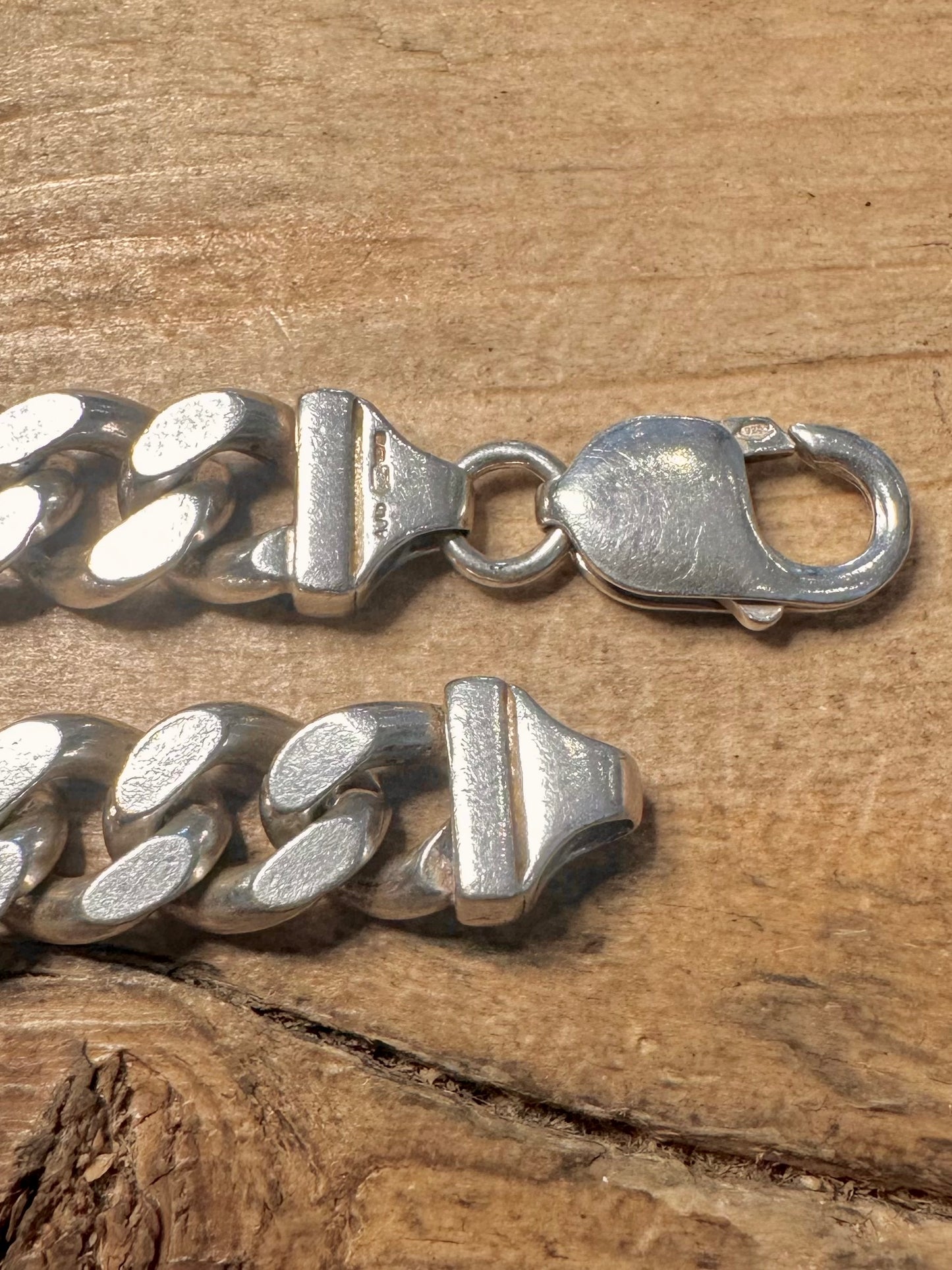 Vintage Heavy Chunky Curb Chain 925 Silver 22 inch Necklace
