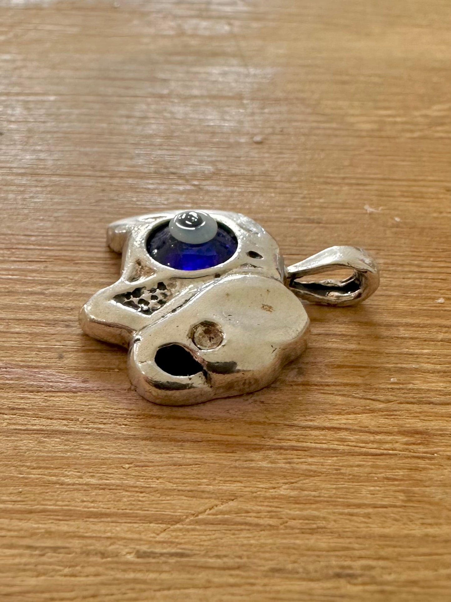 Modern Evil Eye Elephant 925 Silver Pendant