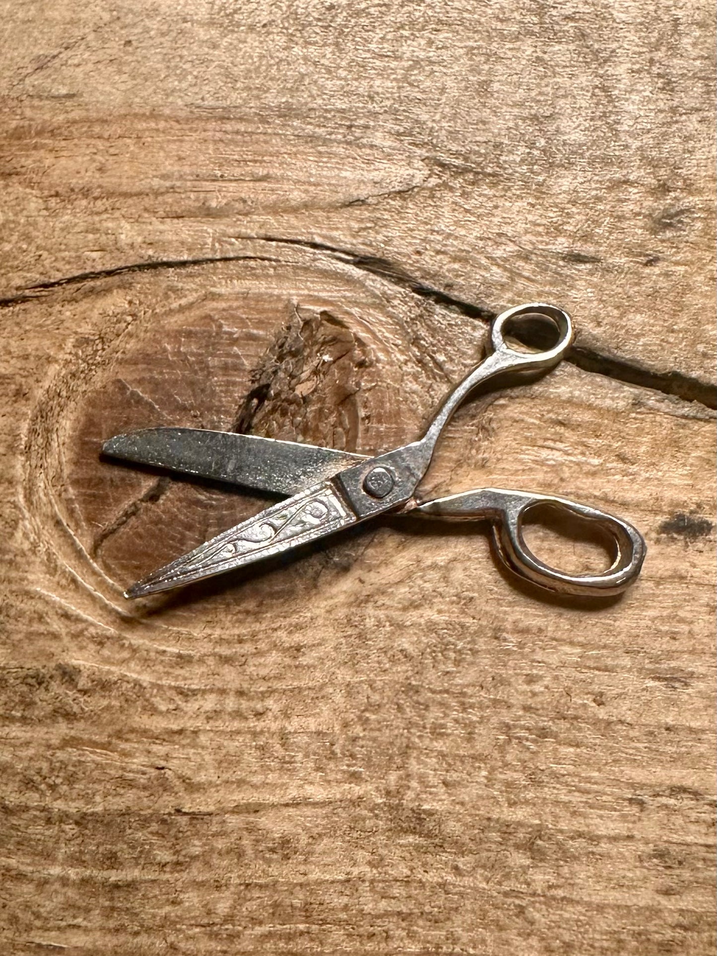 Vintage Articulated Scissors 925 Silver Charm Pendant