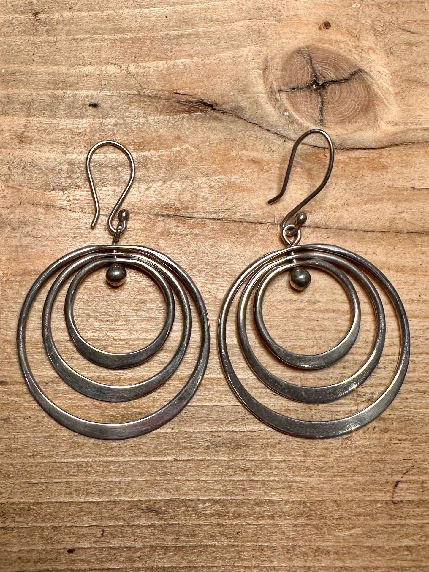 Abstract Circle Rotating 925 Silver Earrinfs