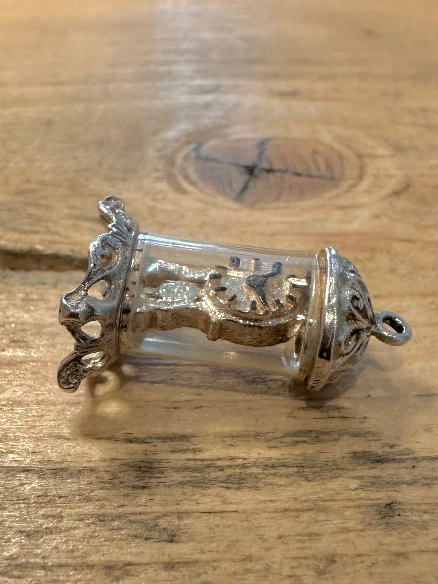 Vintage Mantle Clock 925 Silver Charm Pendant