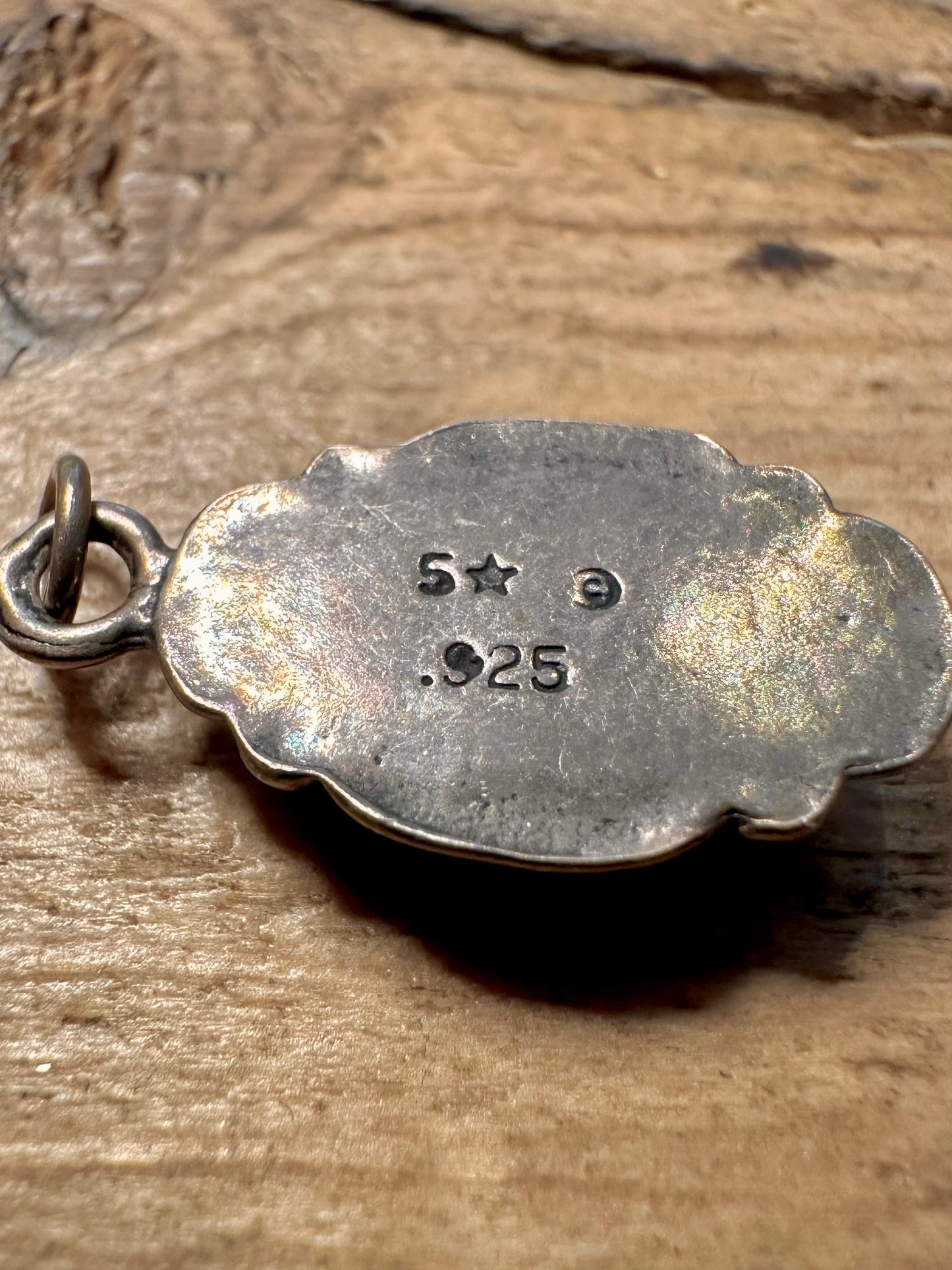 Vintage Stunning Oval Opal 925 Silver Pendant