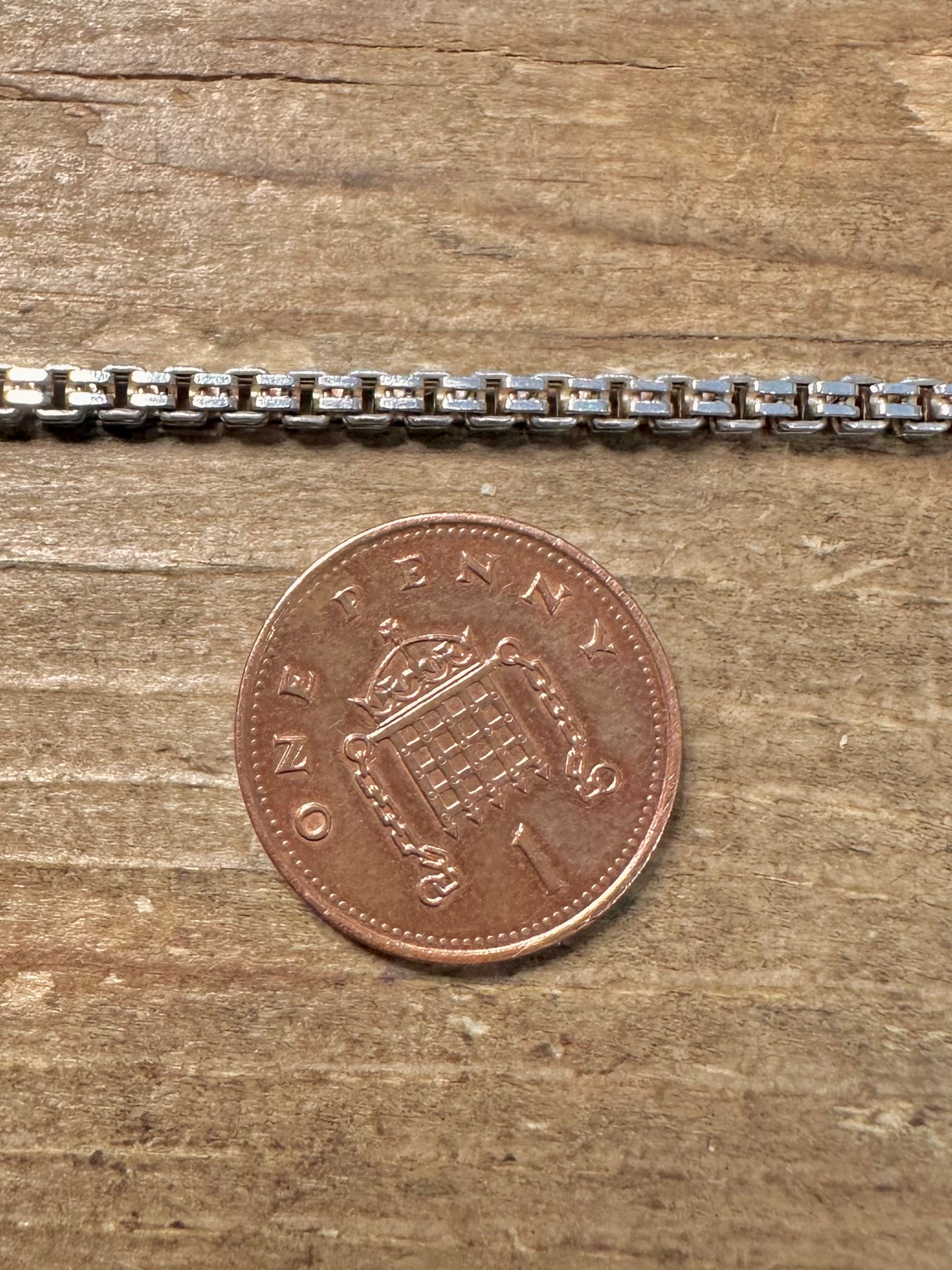Vintage Unique Box Chain 925 Silver 23 inch Necklace