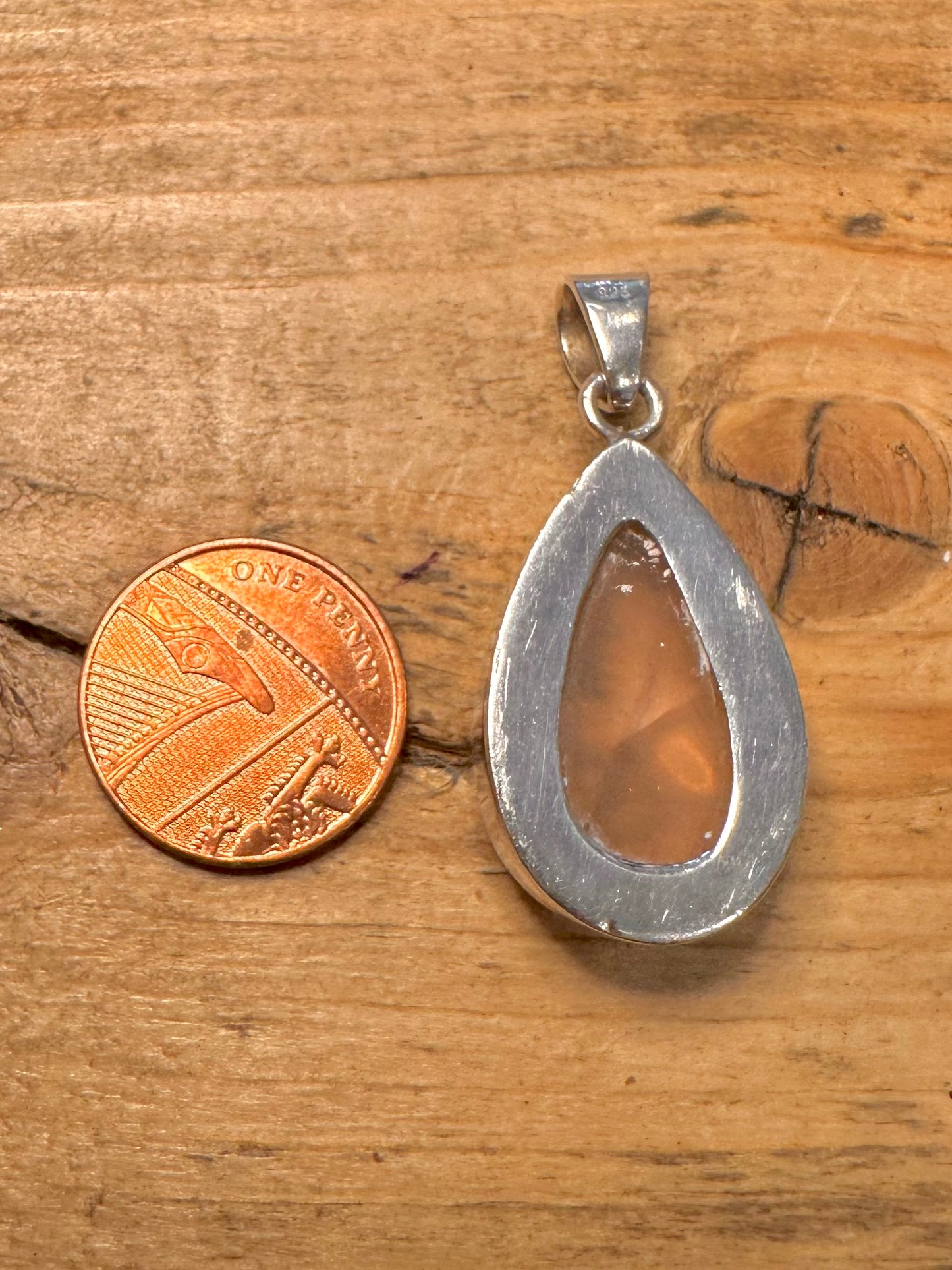 Vintage Rose Quarts 925 Silver Pendant