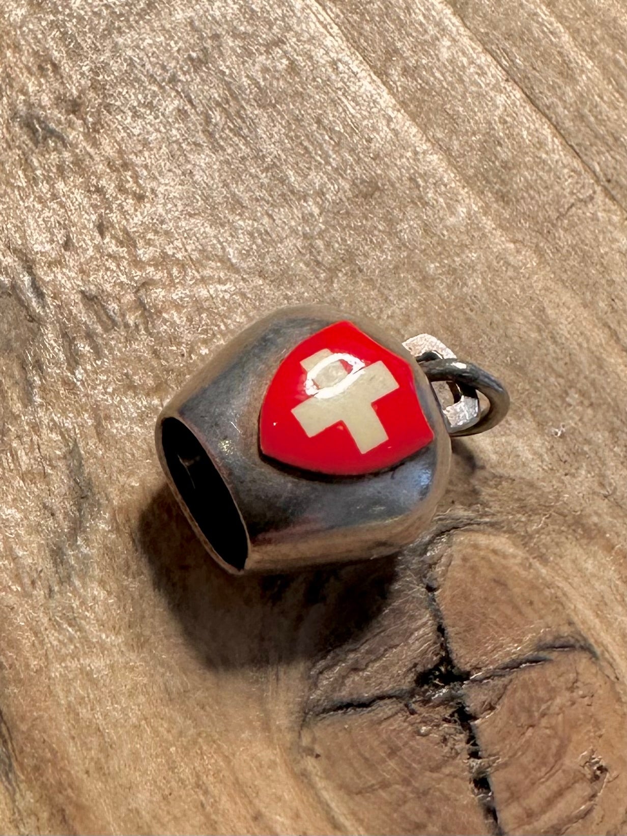 Vintage Switzerland Bell 800 Silver Charm Pendant