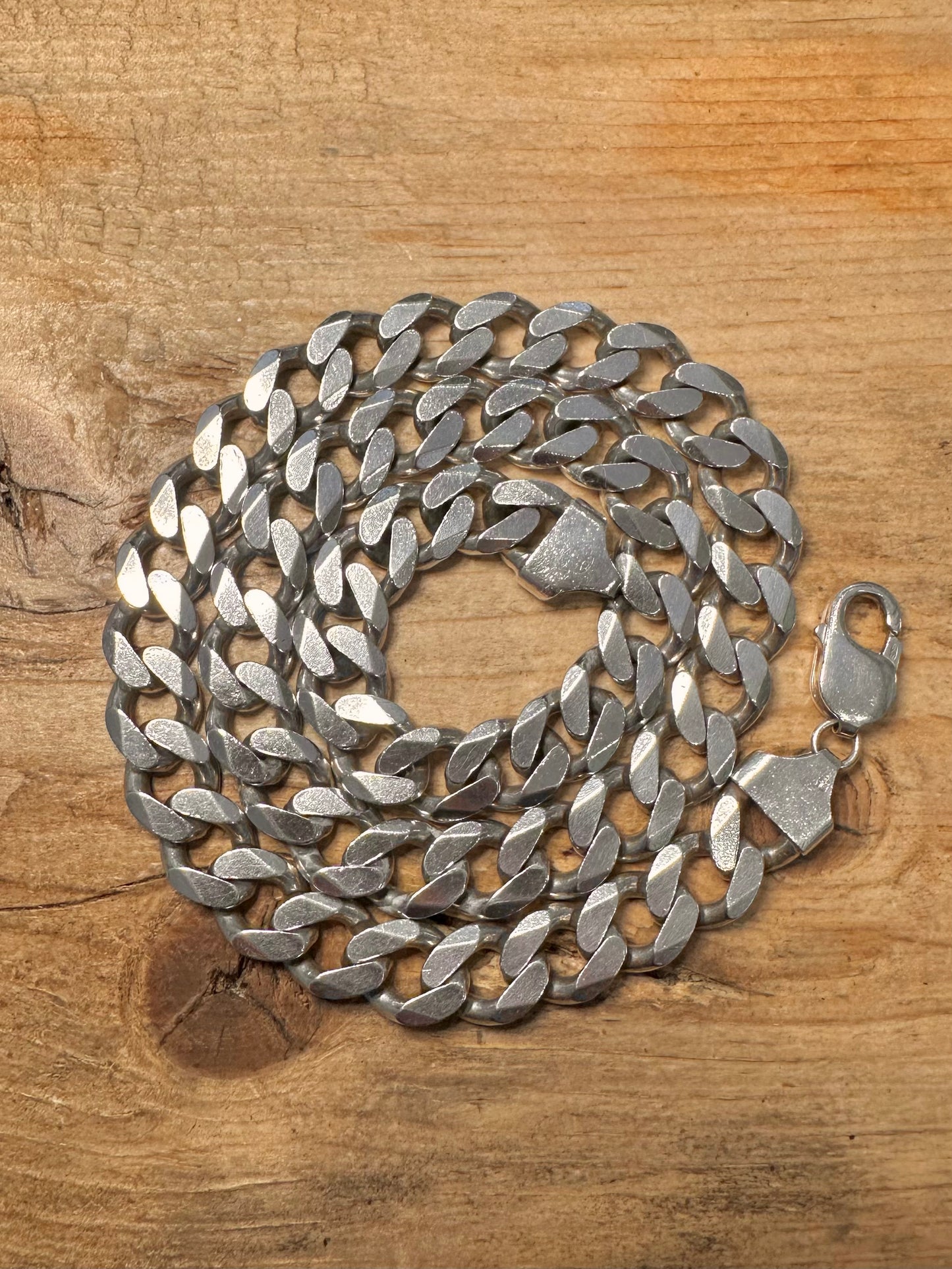 Vintage Chunky Curb Chain 925 Silver 21 inch Necklace