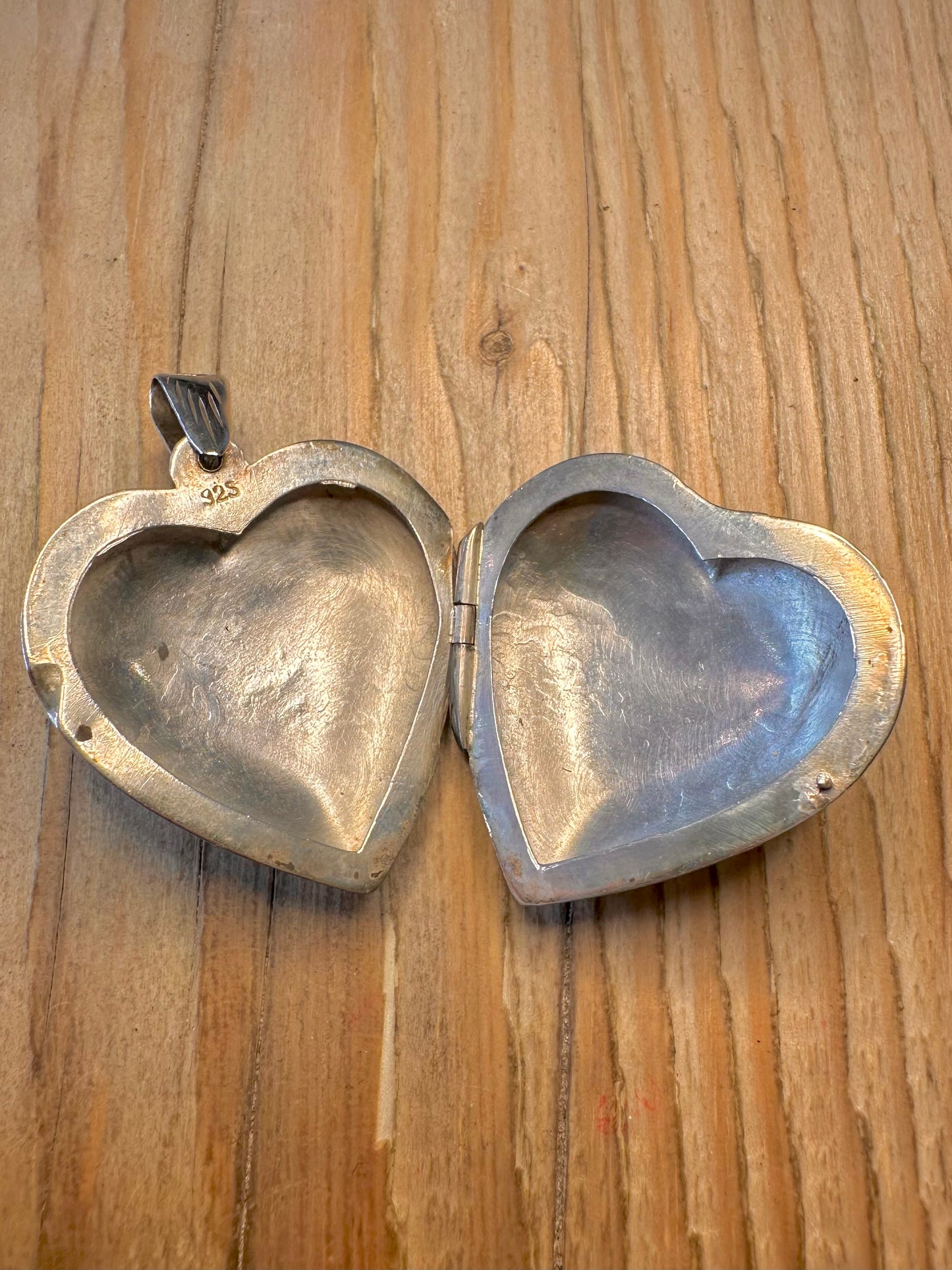 Vintage 1991 Engraved Large Heart Locket 925 Sterling Silver Pendant