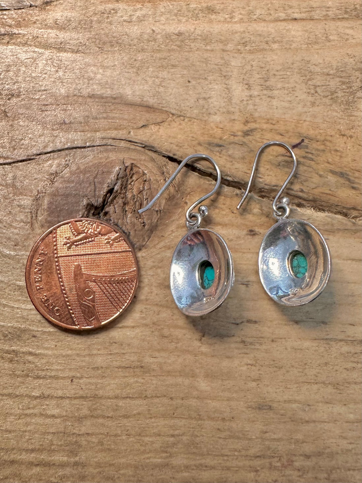 Vintage Boho Turquoise 925 Silver Earrings