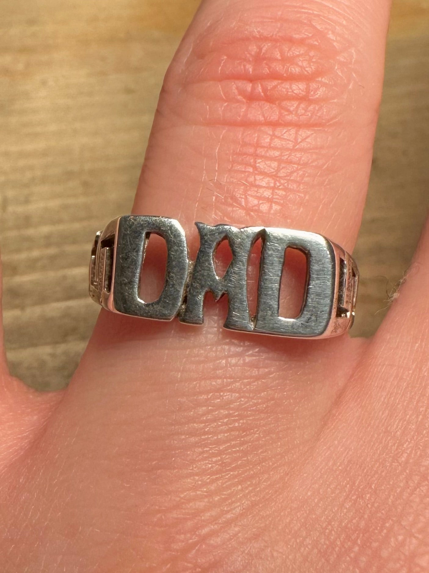 Vintage Unique Font DAD 925 Silver Size V Ring