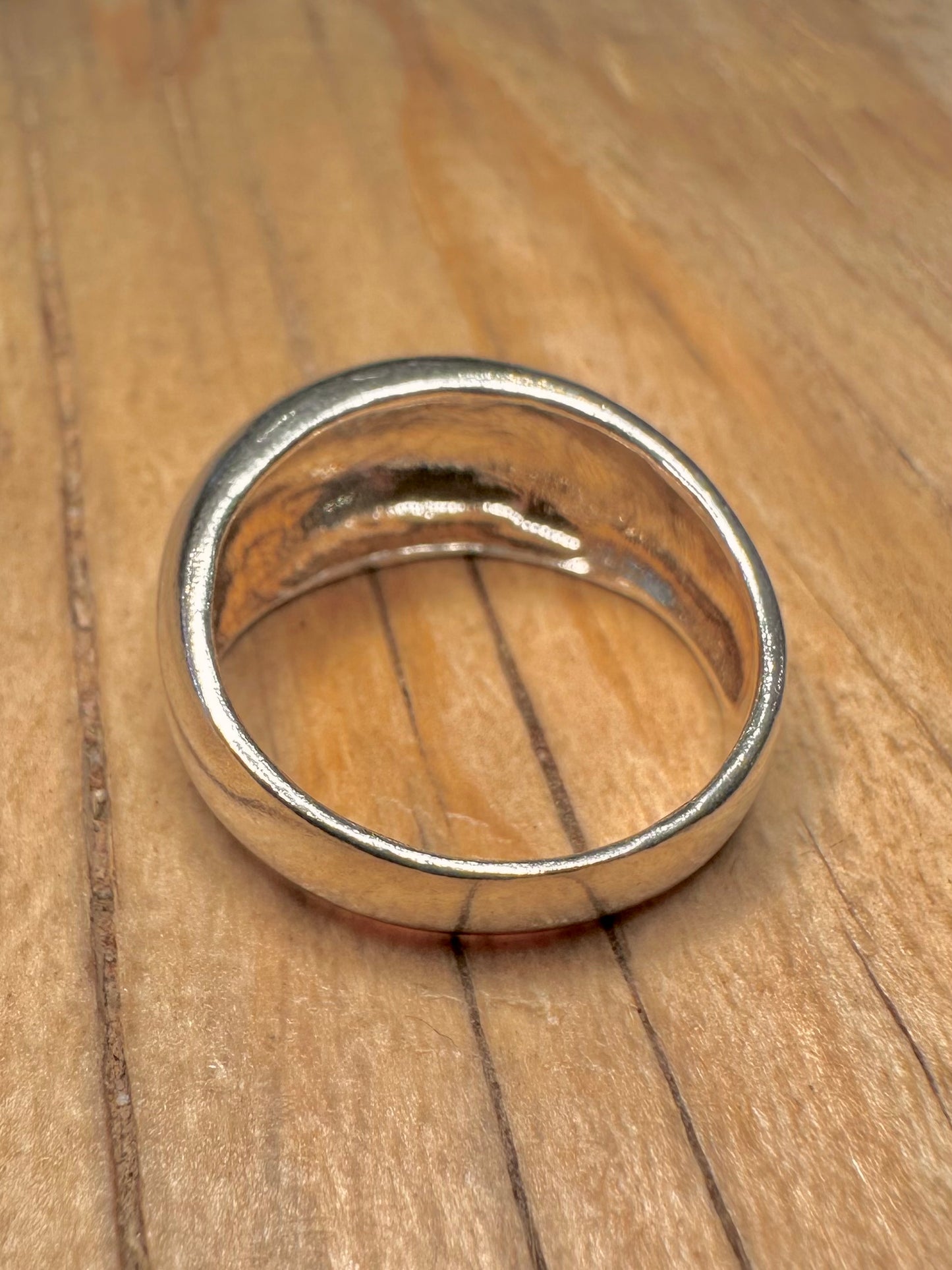 Abstract Dome 925 Sterling Silver Size P Ring
