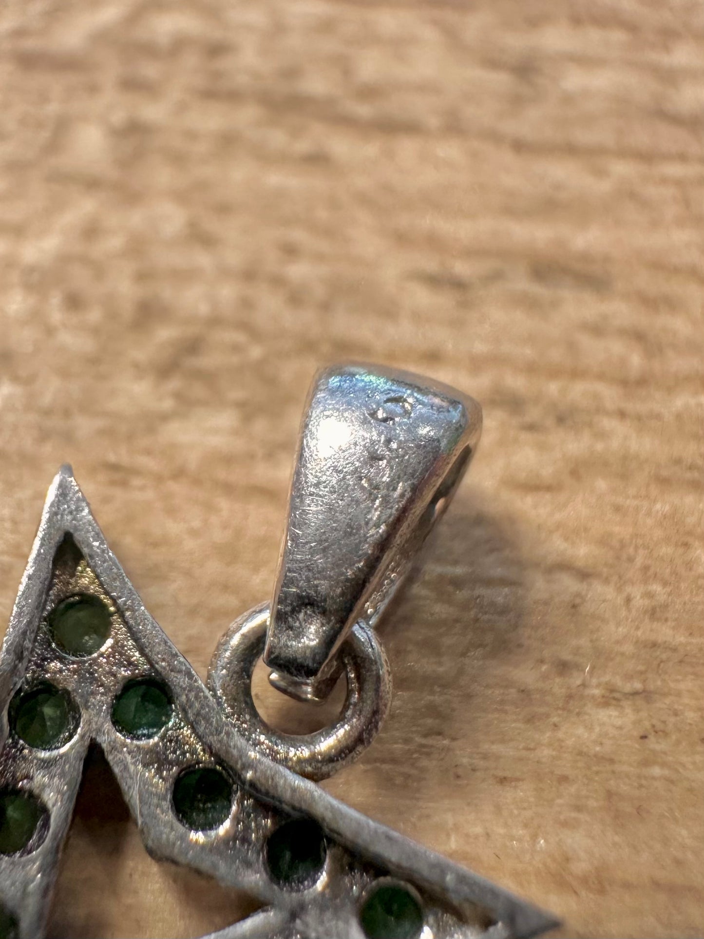 Modern Green and White Cross of Malta 925 Silver Pendant