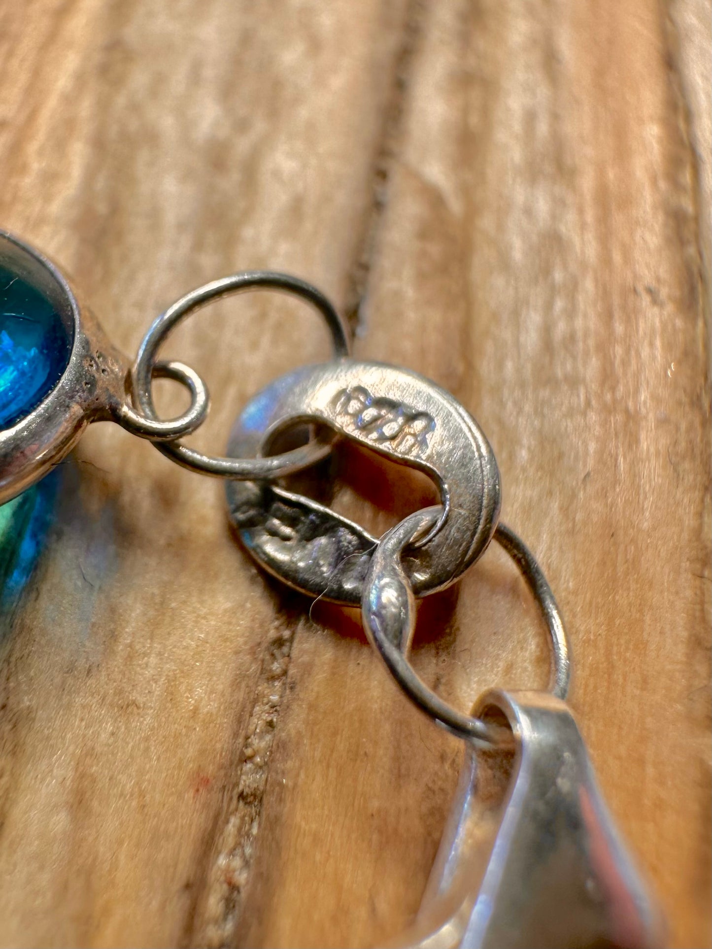 Vintage Evil Eye 925 Sterling Silver 7.2 to 9.5 Bracelet