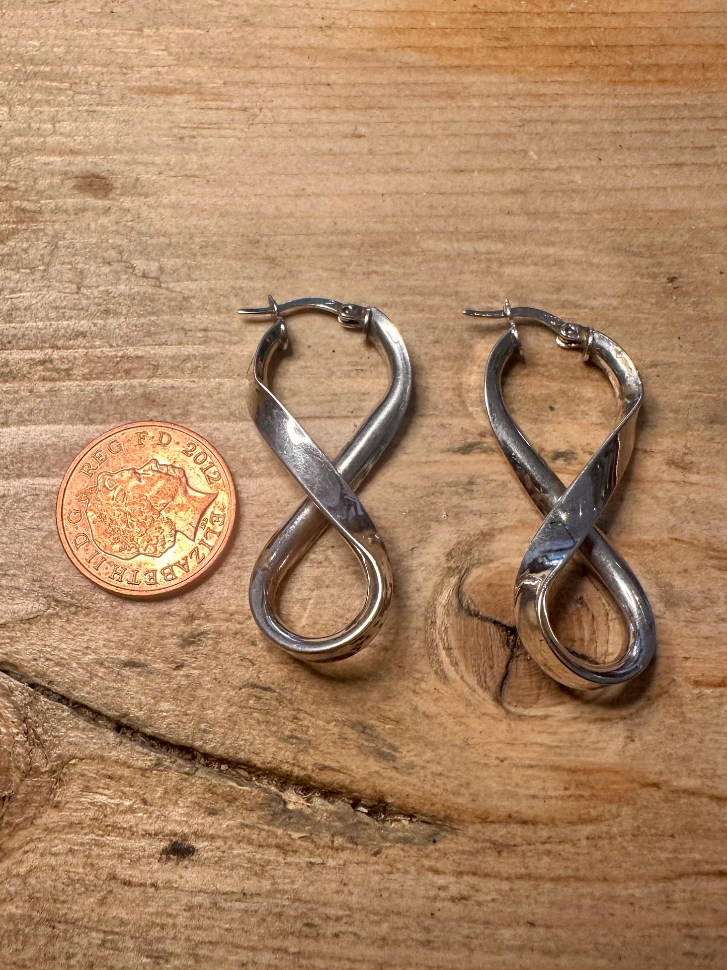 Abstract Twisted Hoops 925 Silver Earrings