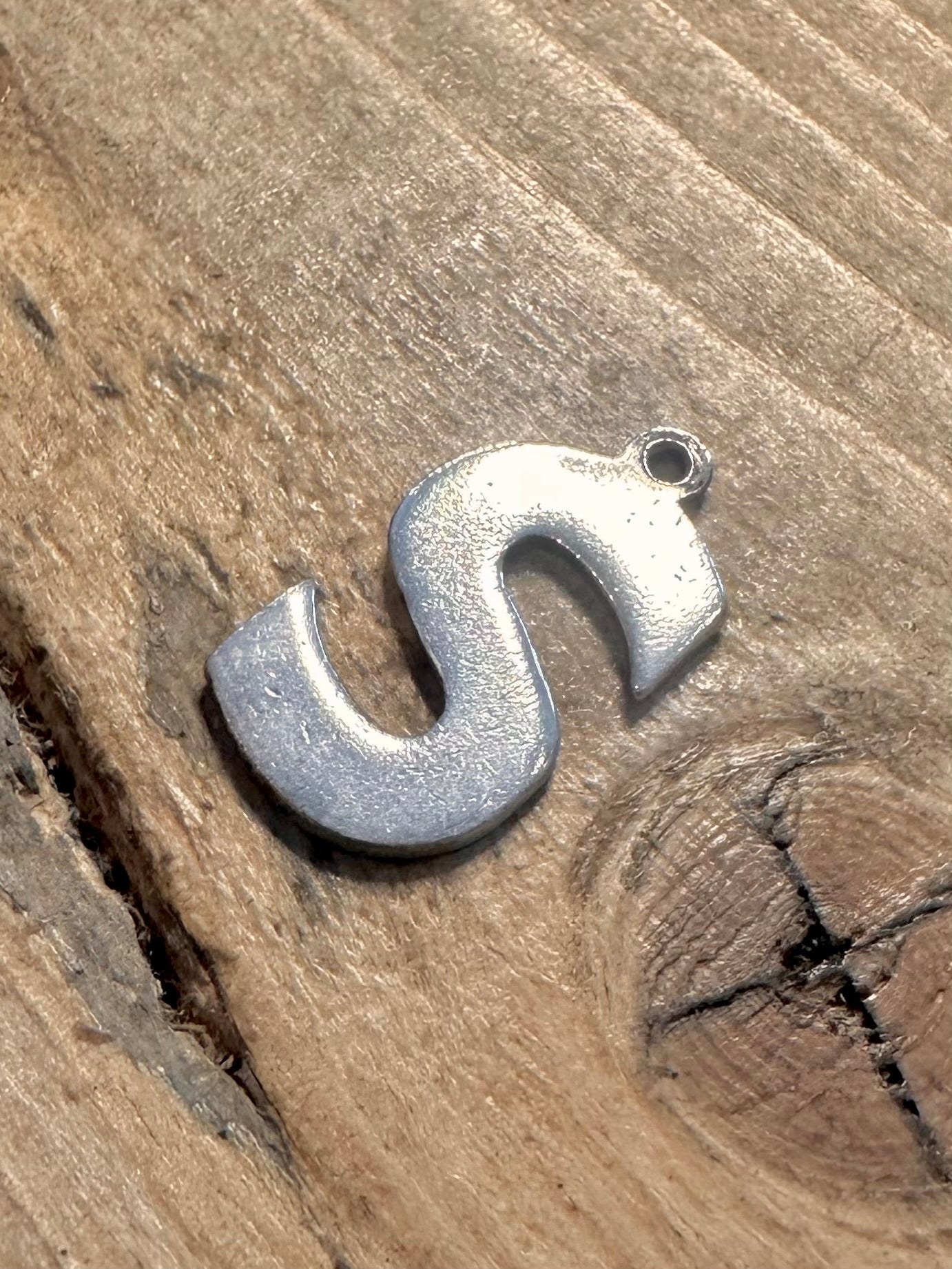 Vintage Letter S 925 Silver Pendant