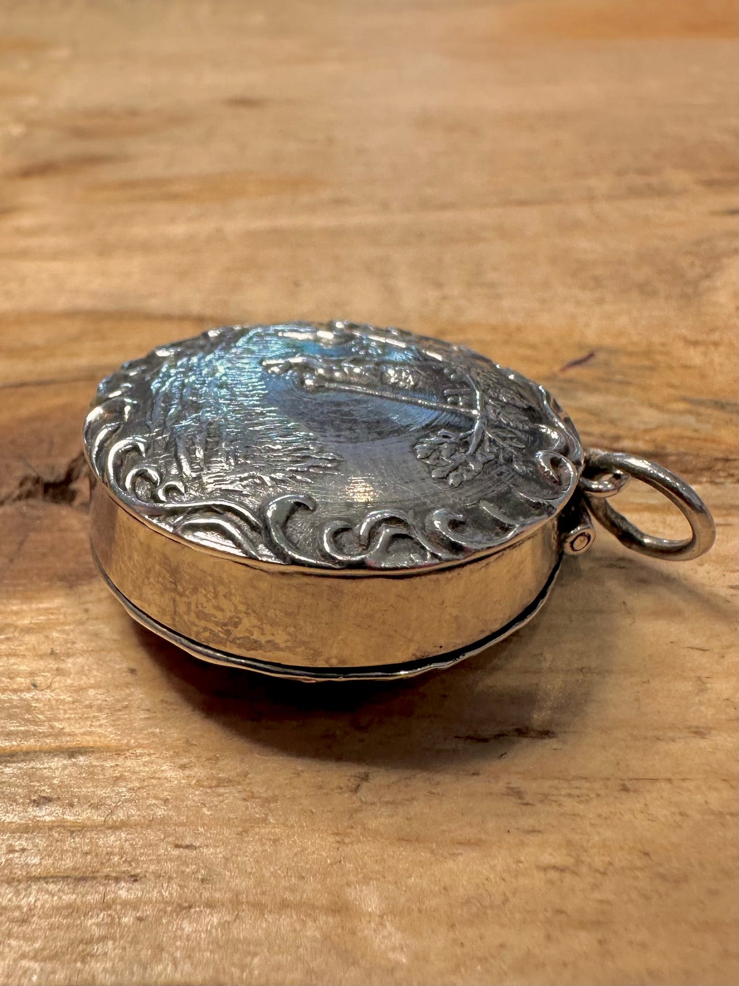 Vintage Art Nouveau Style Girl Swing Box 925 Silver Pendant