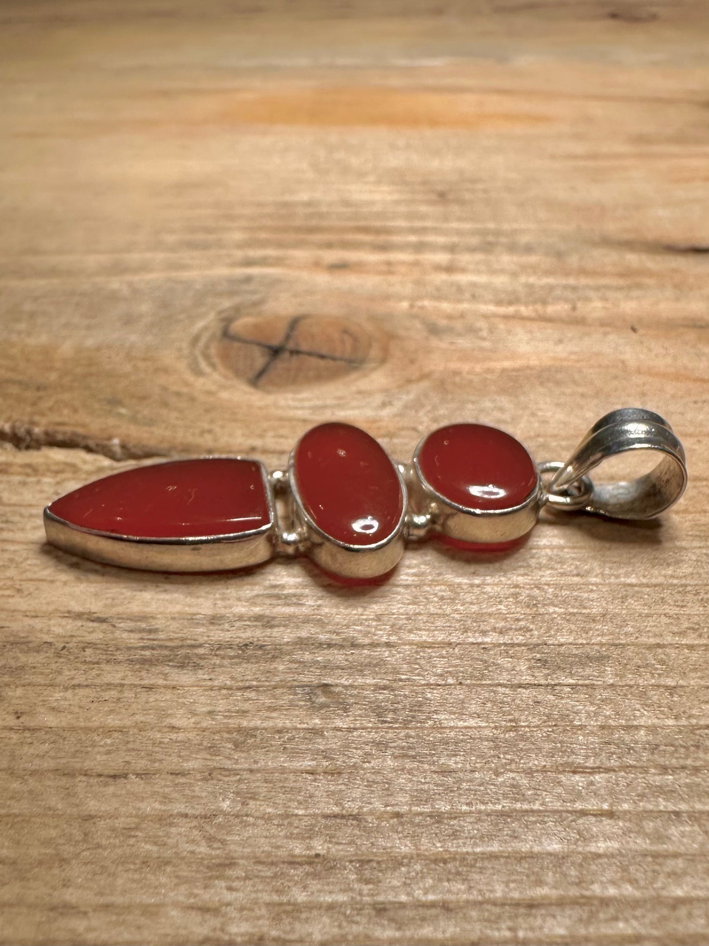 Vintage Carnelian 925 Silver Pendant