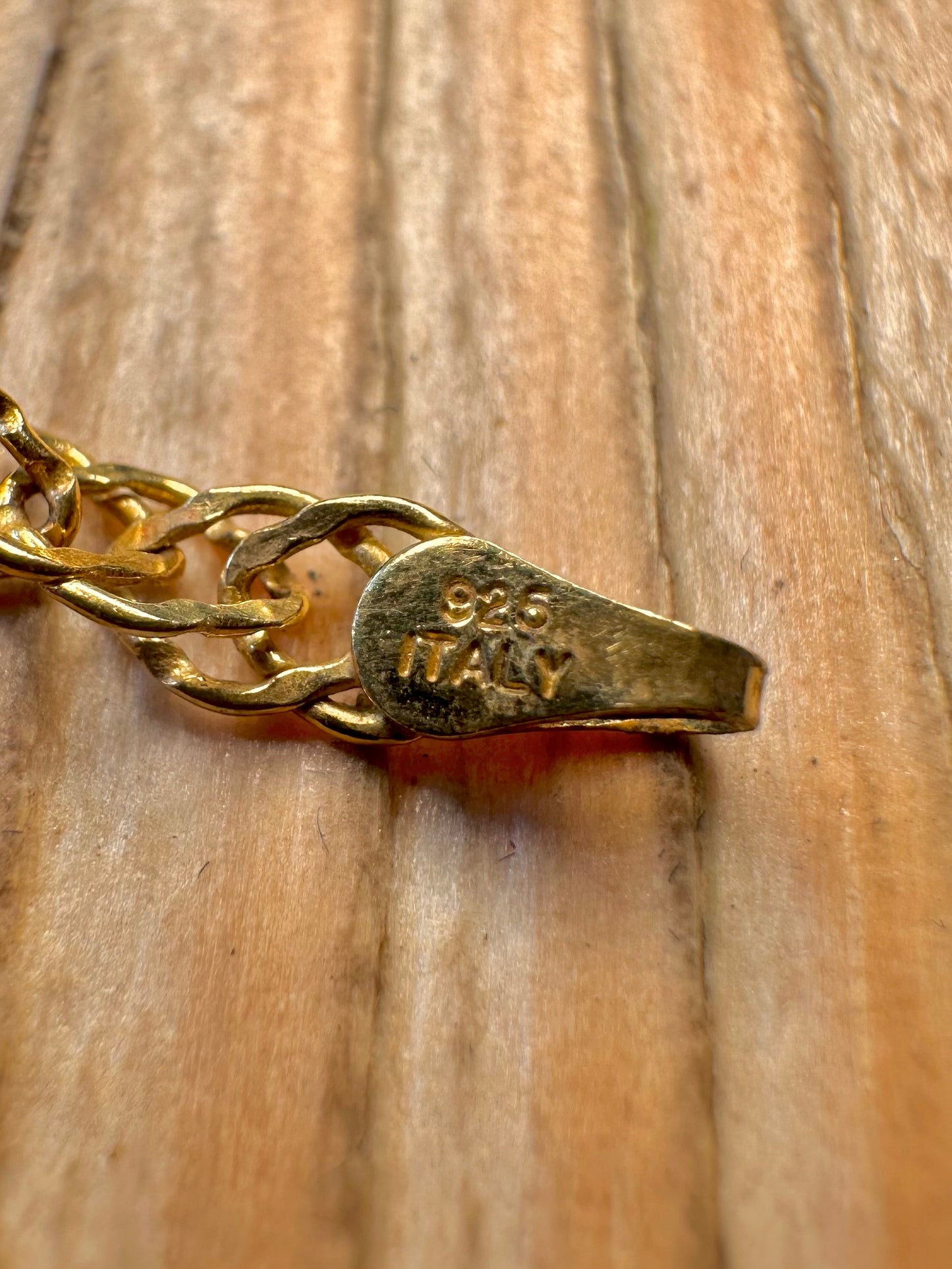 Vintage Twisted Chain Gold on 925 Silver 17.6 inch Necklace