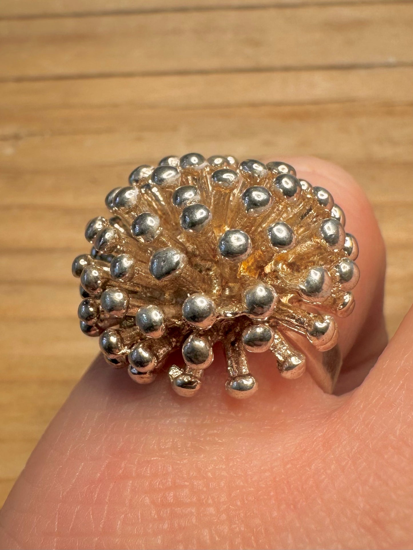 Modernist Star Burst 925 Sterling Silver Size N1/2 Ring