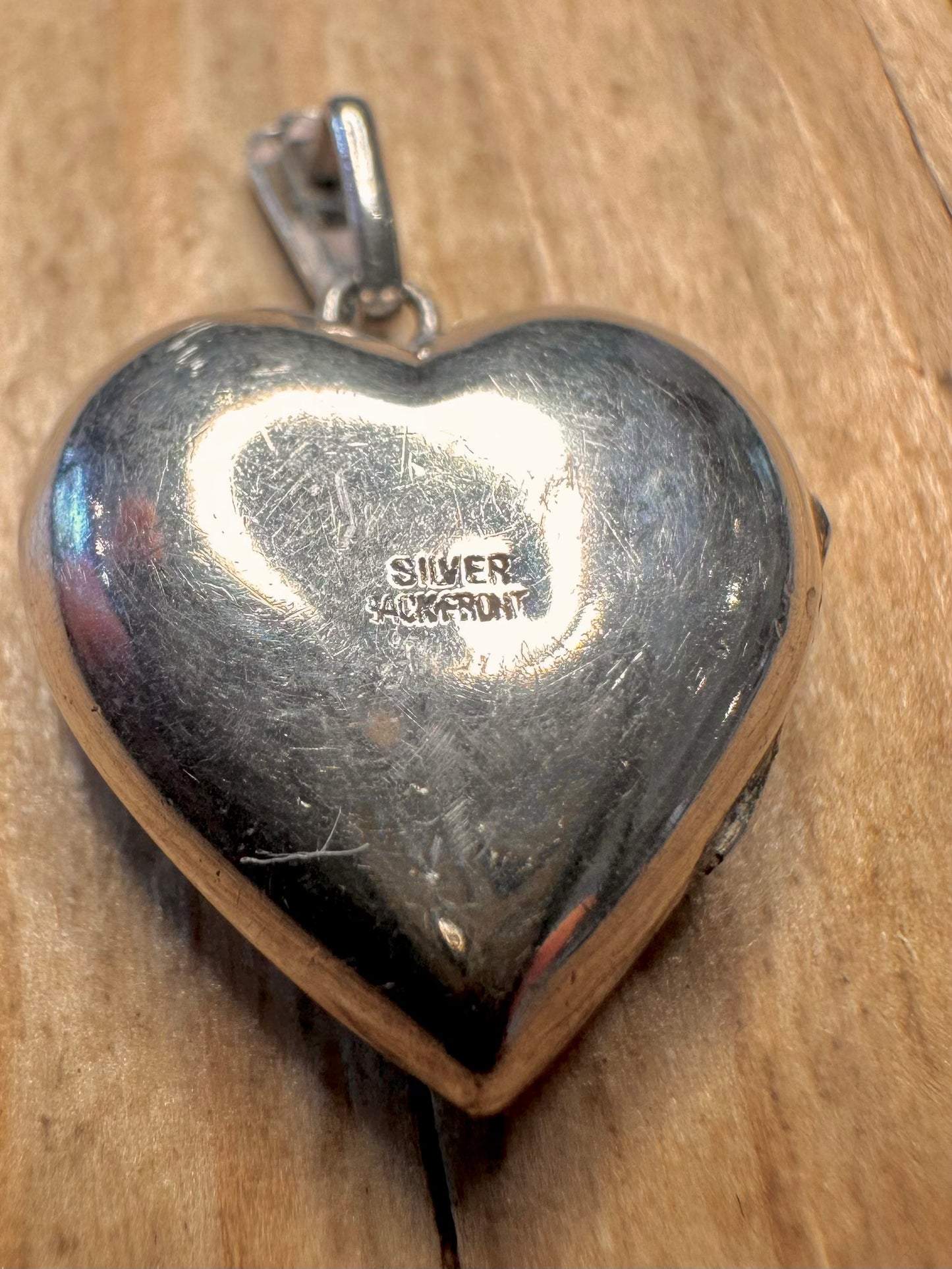 Vintage Heart Engraved Locket 925 Sterling Silver Pendant