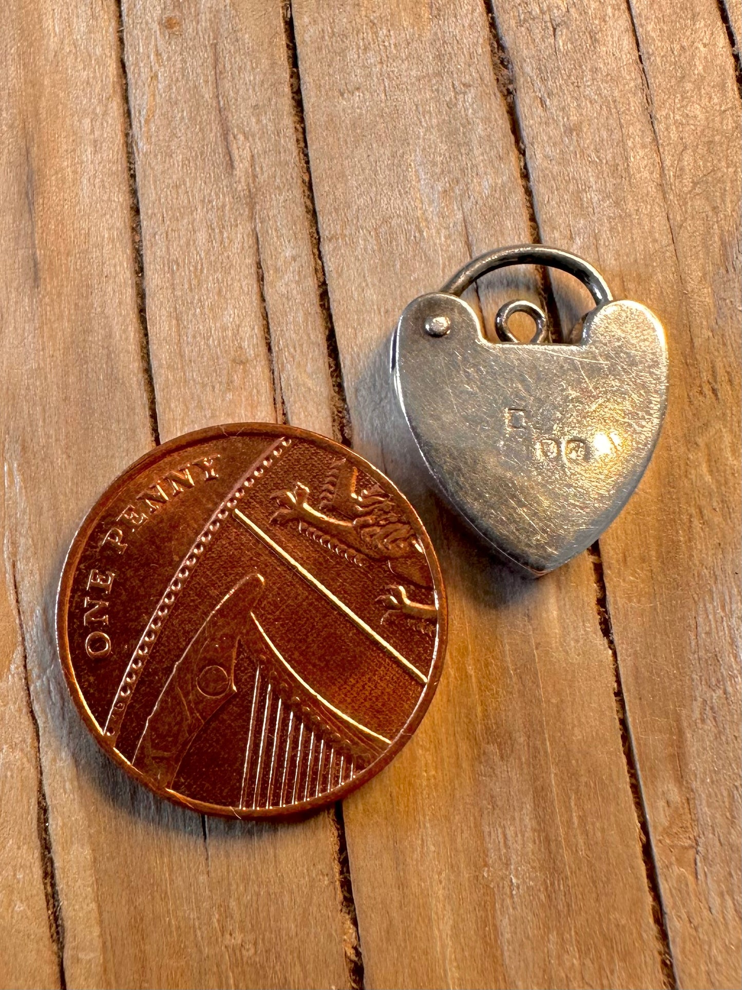 Vintage 1975 Heart Padlock 925 Silver Pendant