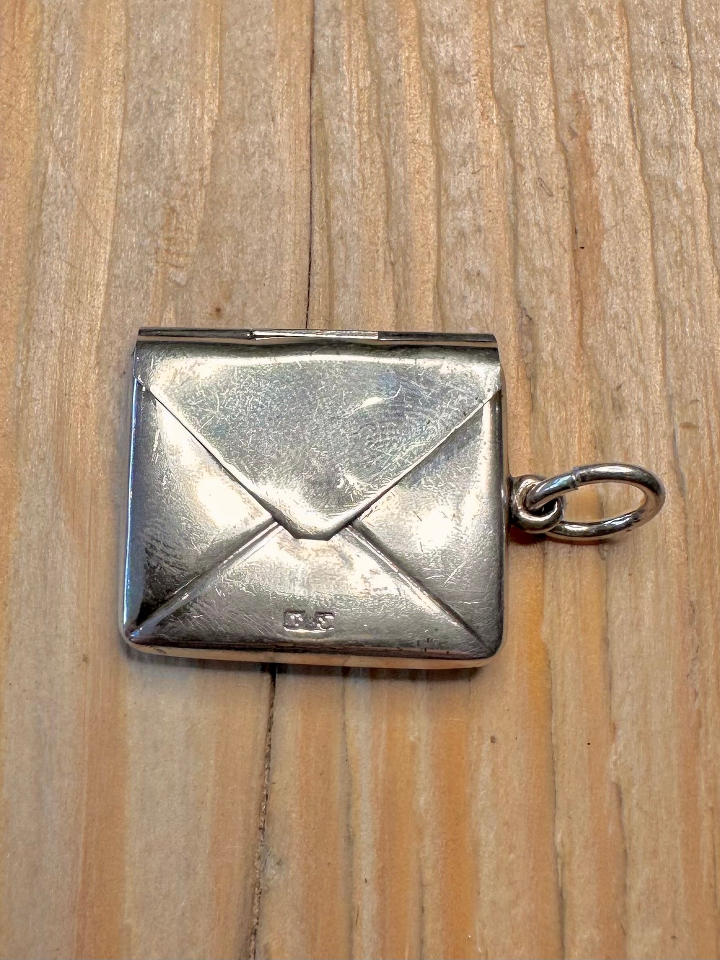 Vintage Envelope Stamp Holder 925 Silver Pendant