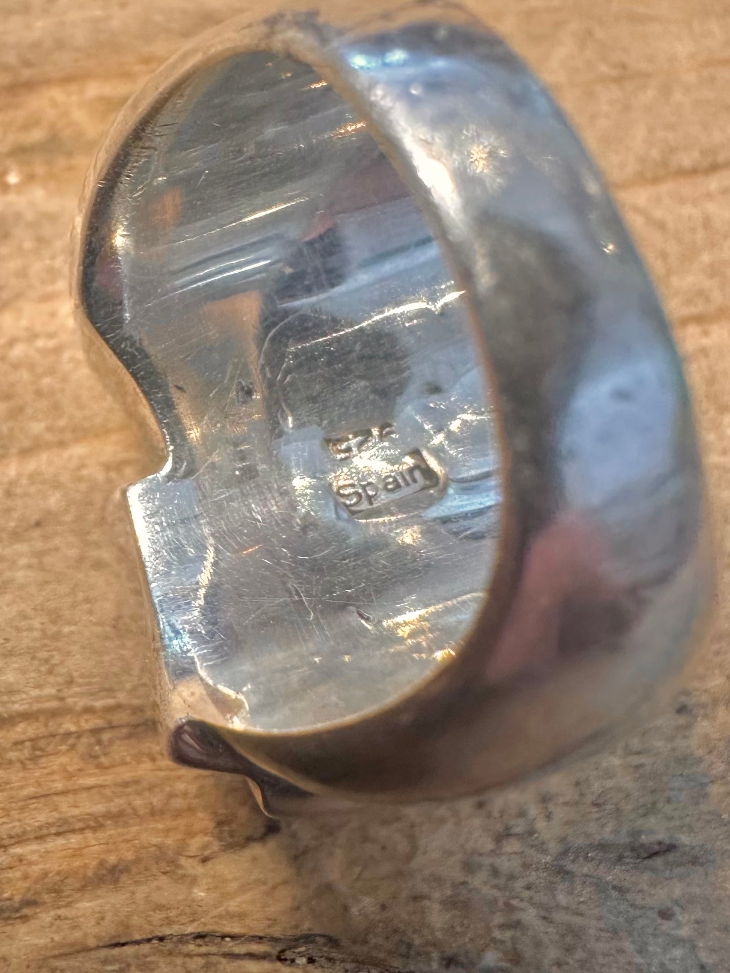 Abstract Chunky Dome 925 Silver Size N Ring