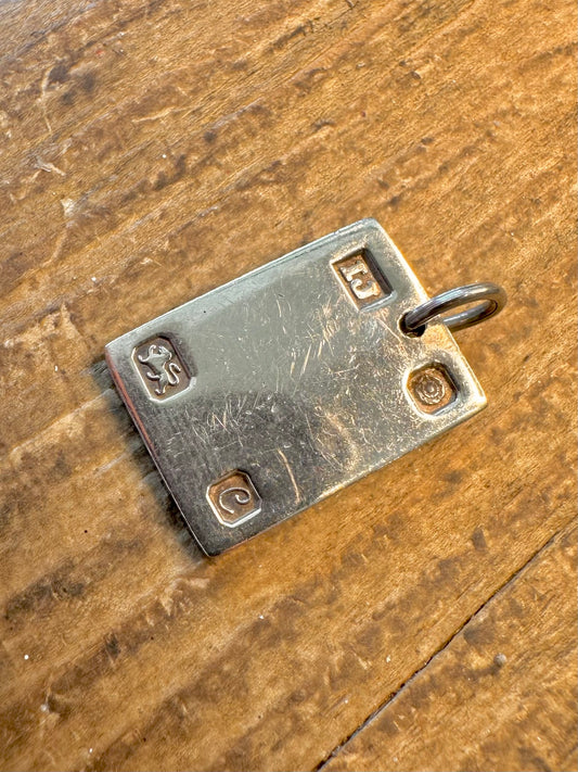 Ingot 1977 Rectangle Sheffield 925 Sterling Silver Pendant