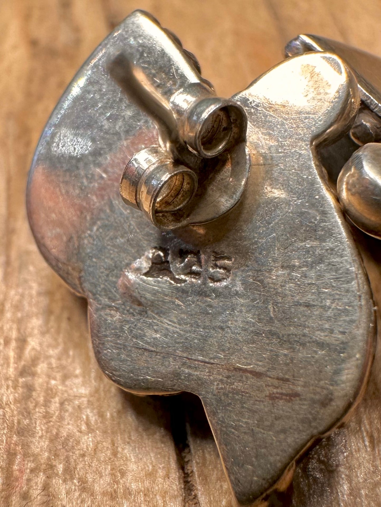 Vintage Lapis and Turquoise Boho Stud 925 Sterling Silver Earrings