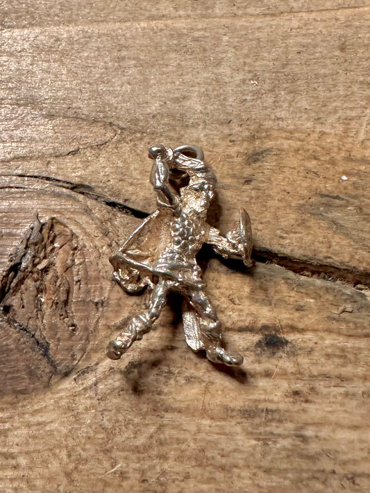 Vintage Viking Solider 925 Silver Charm Pendant