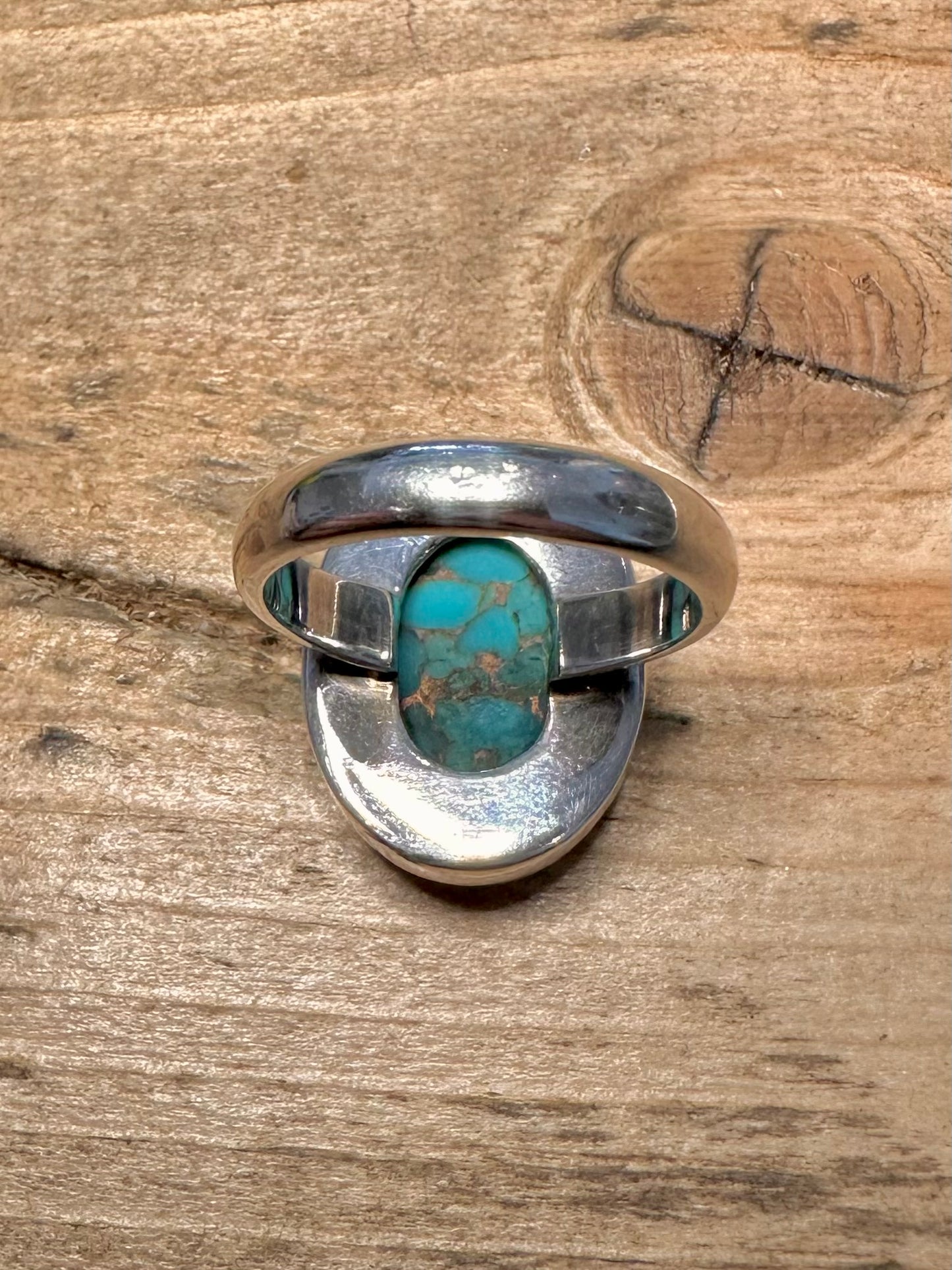 Vintage Natural Turquoise 925 Silver Size N1/2 Ring
