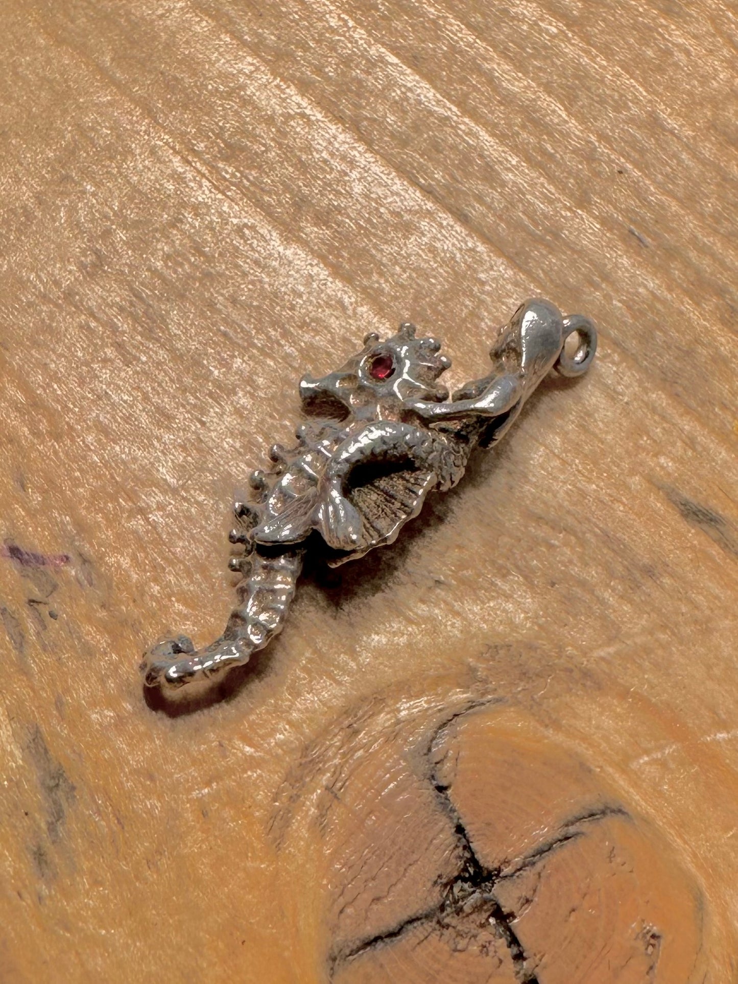 Vintage Mermaid and Seahorse 925 Silver Charm Pendant