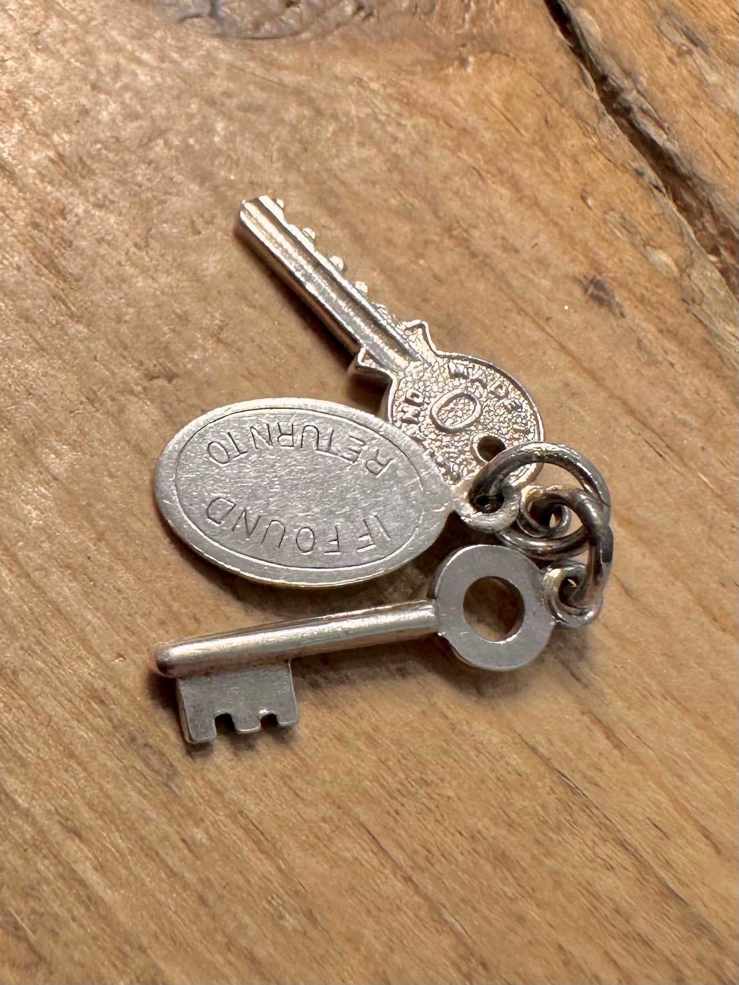 Vintage Set of Keys 925 Silver Charm Pendant