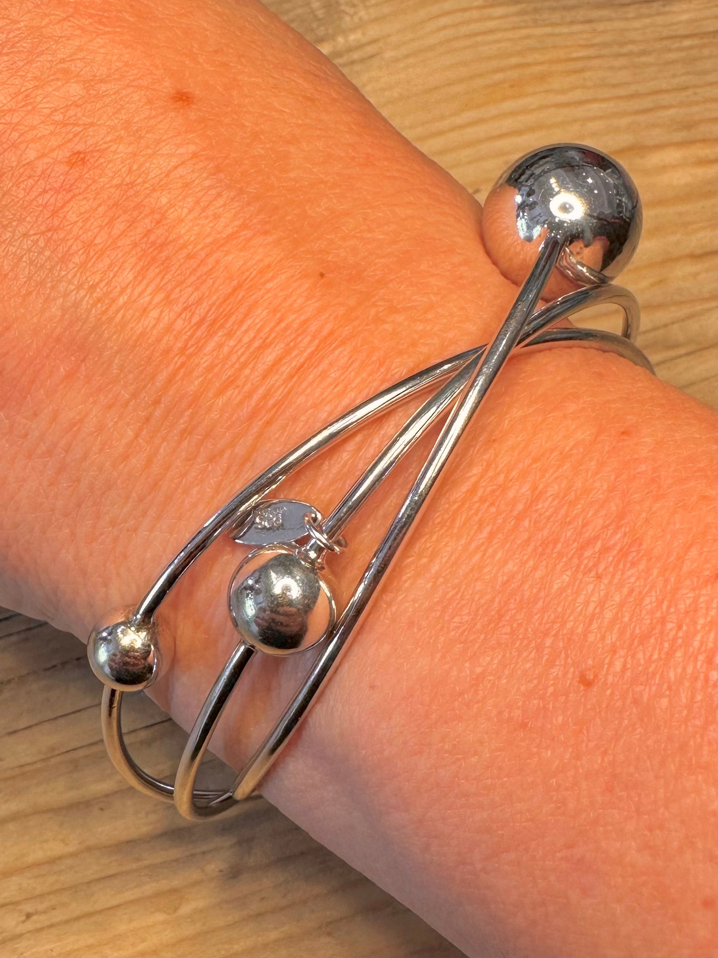 Modernist Three Bangle Ball Jasper Conran 925 Sterling Silver Silver Bangle