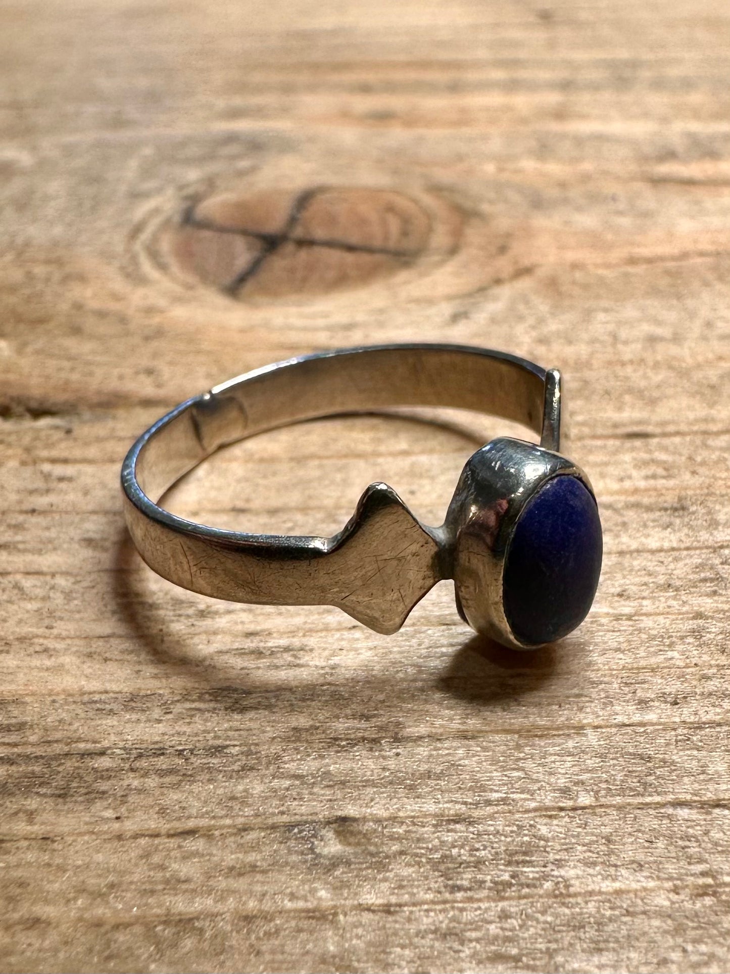 Vintage Lapis 925 Silver Size N Ring