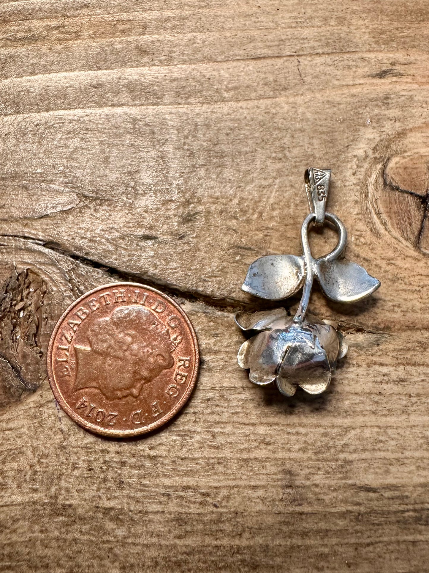 Vintage Flower 835 Silver Pendant