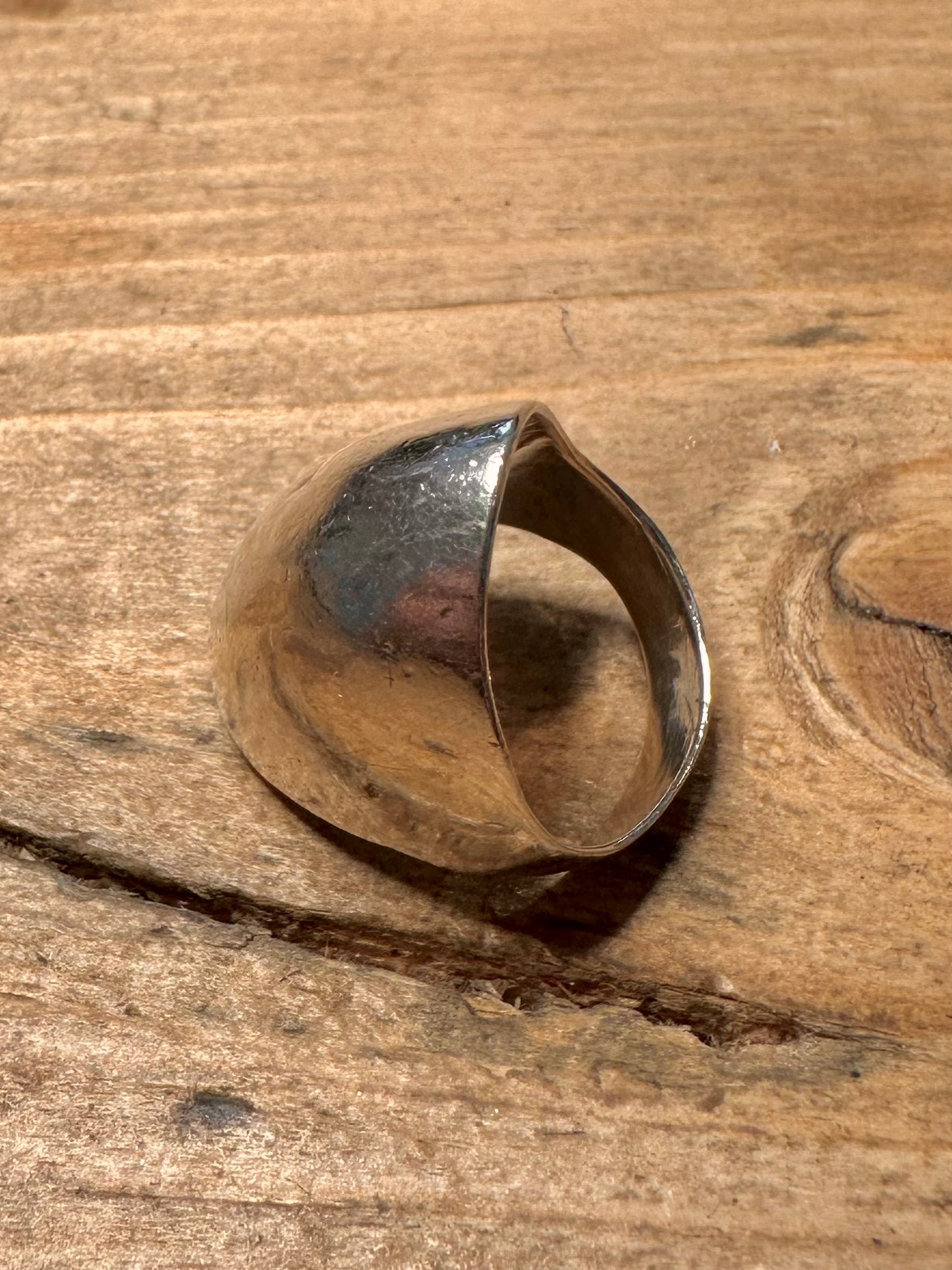 Abstract Dome 925 Silver Size L Ring
