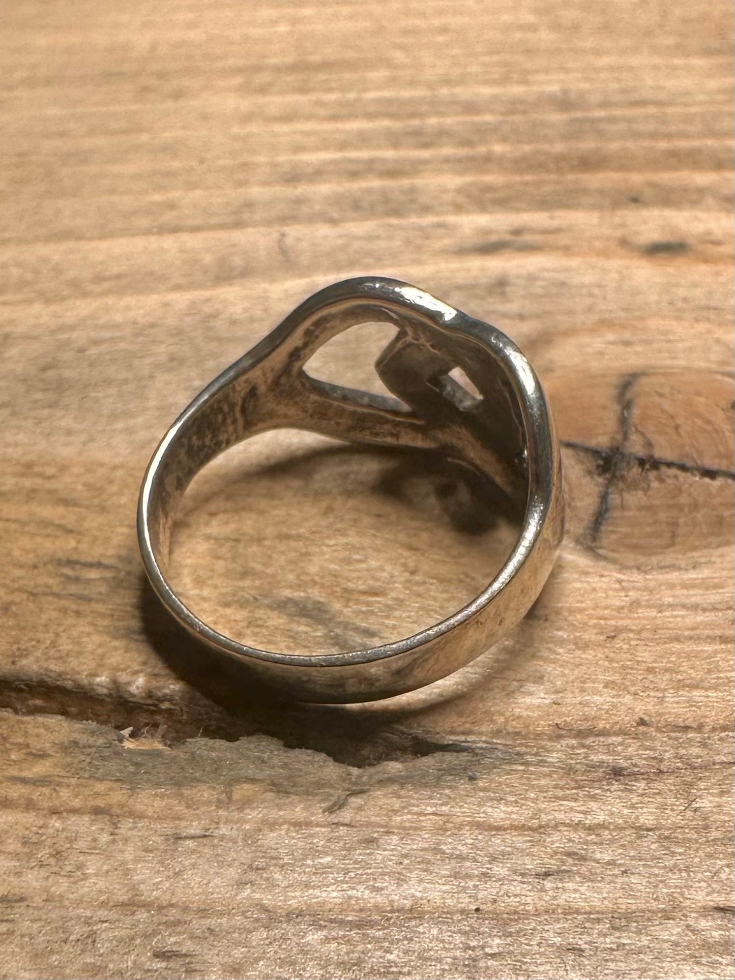 Vintage Overlap Style 925 Silver Size N Ring