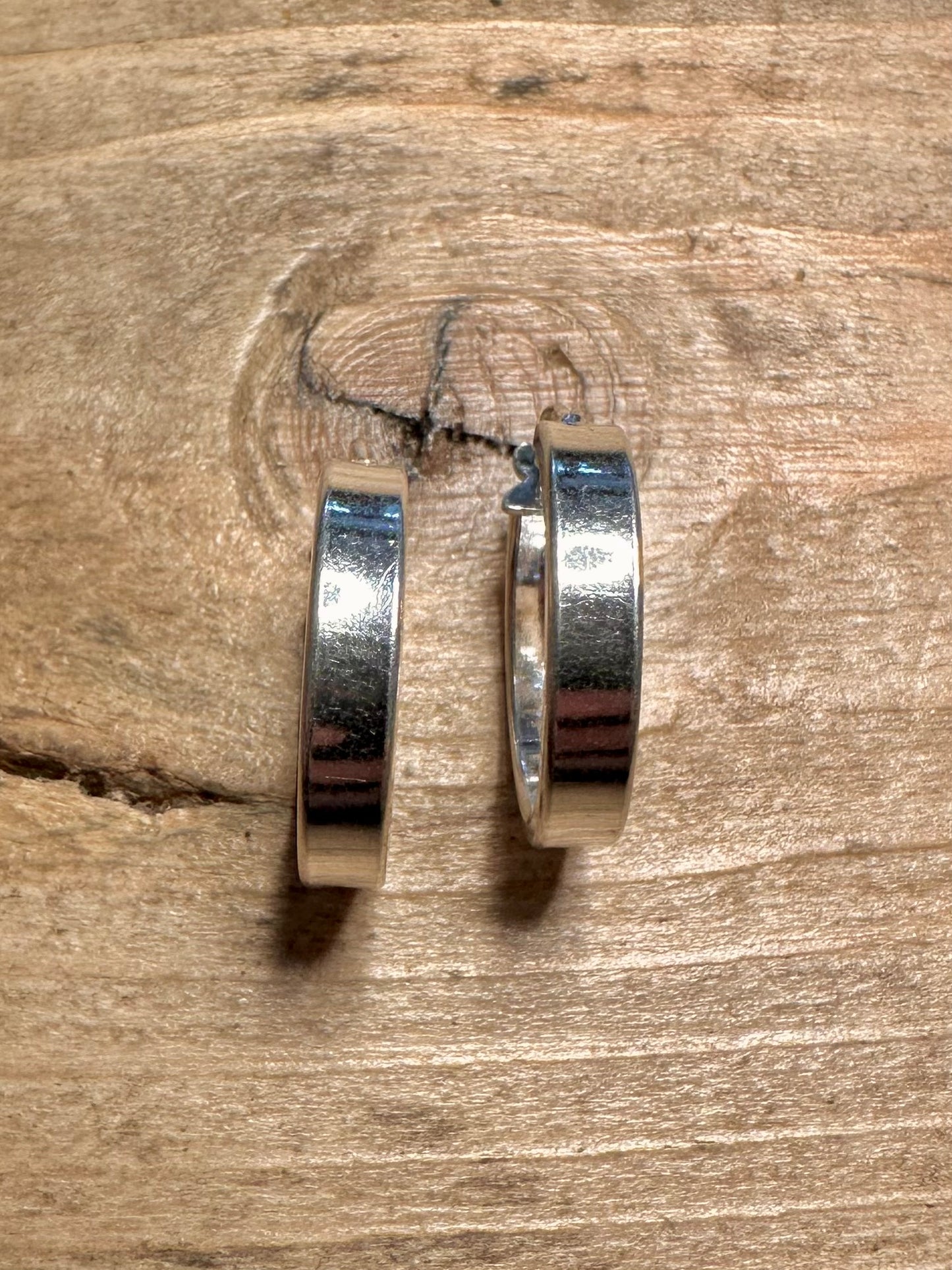 Modern Chunky Hoops Italy 925 Silver Earrings