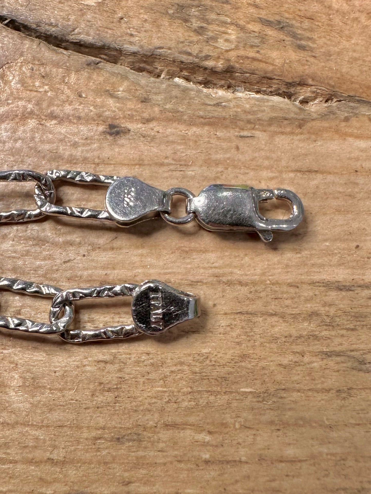 Brutalist Oval Link Italy 925 Silver 7.6 inch Bracelet