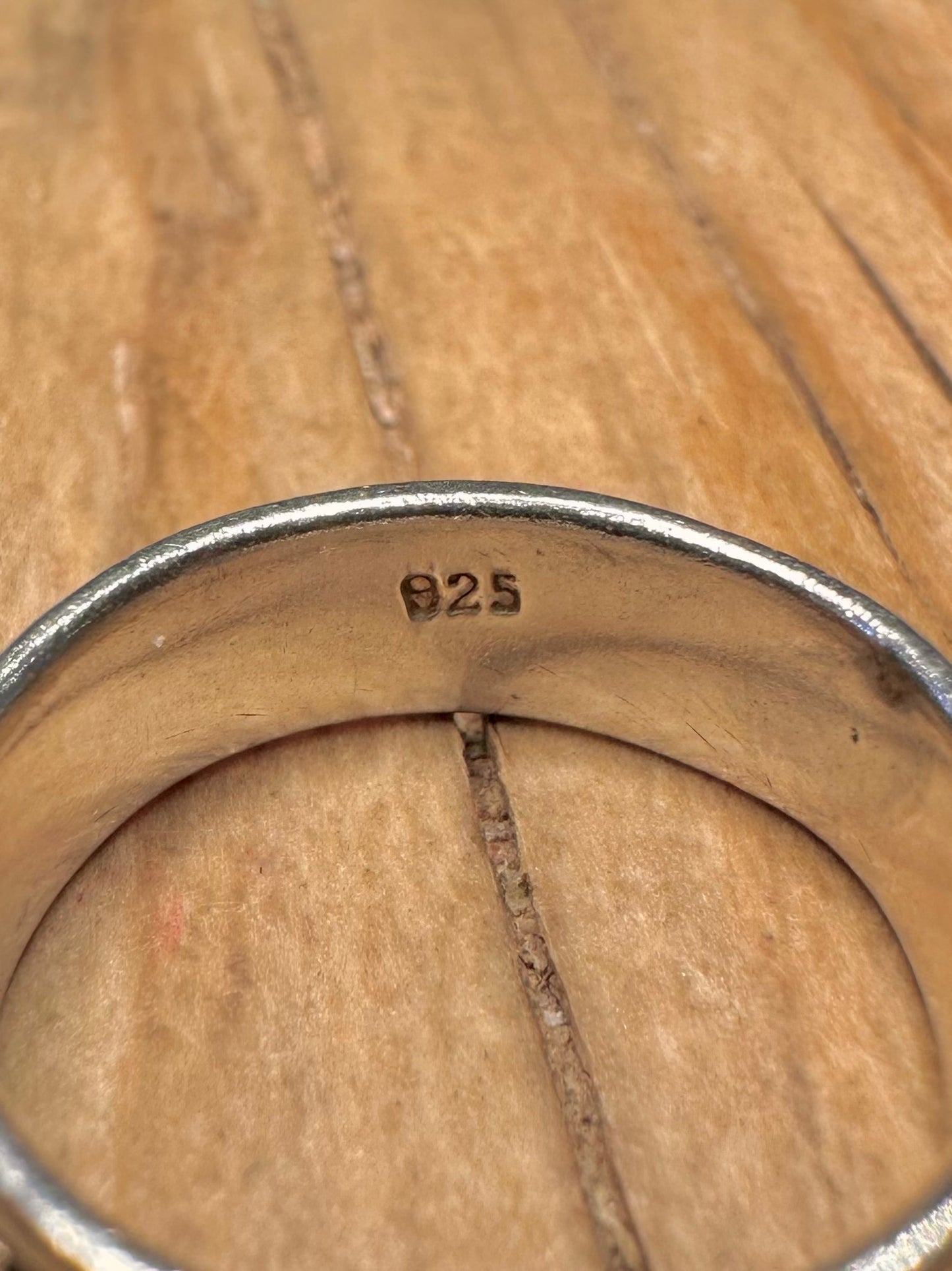 Vintage Leaf Band 925 Sterling Silver Size M1/2 Ring