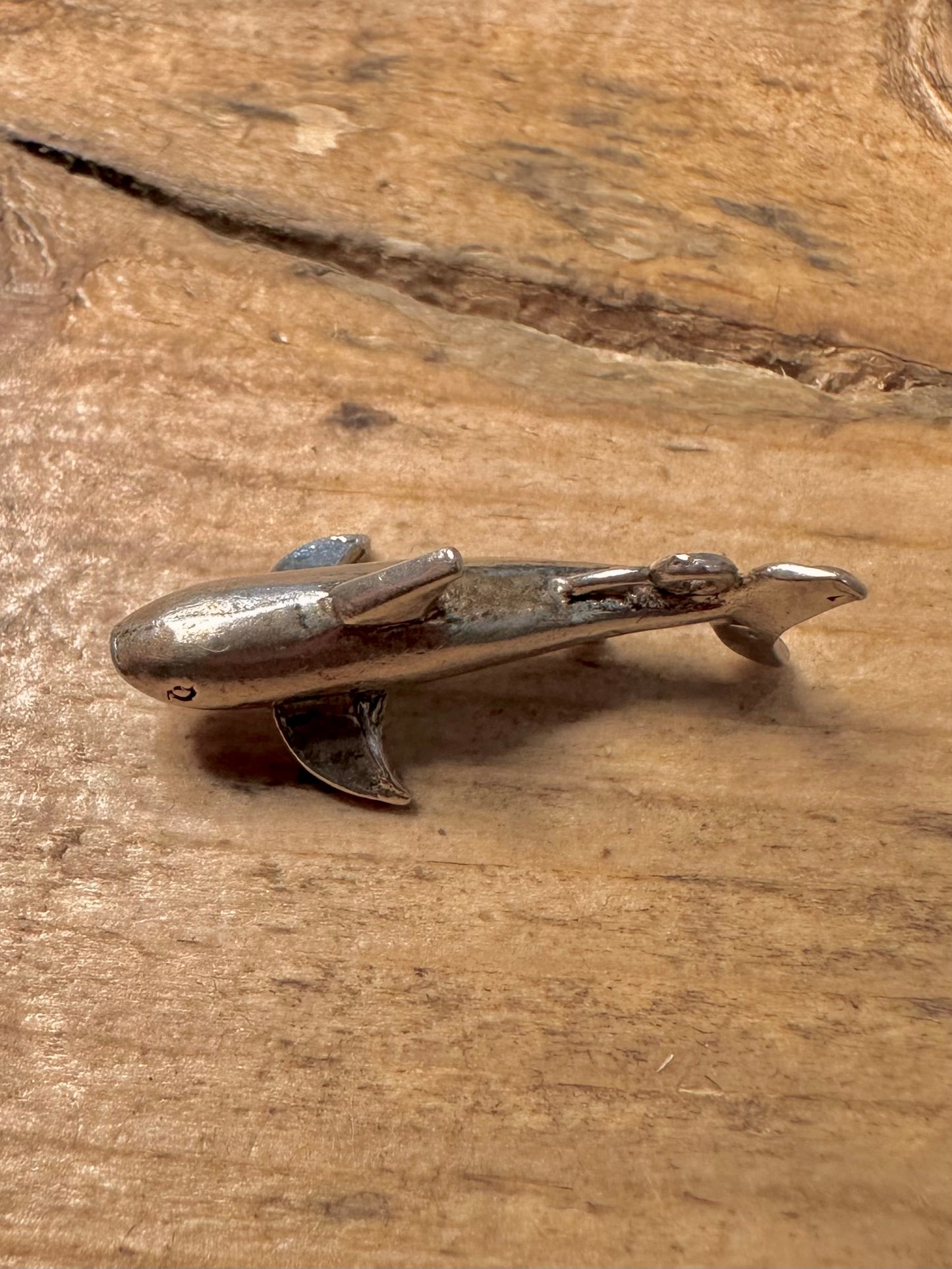 Vintage Shark 925 Silver Charm Pendant
