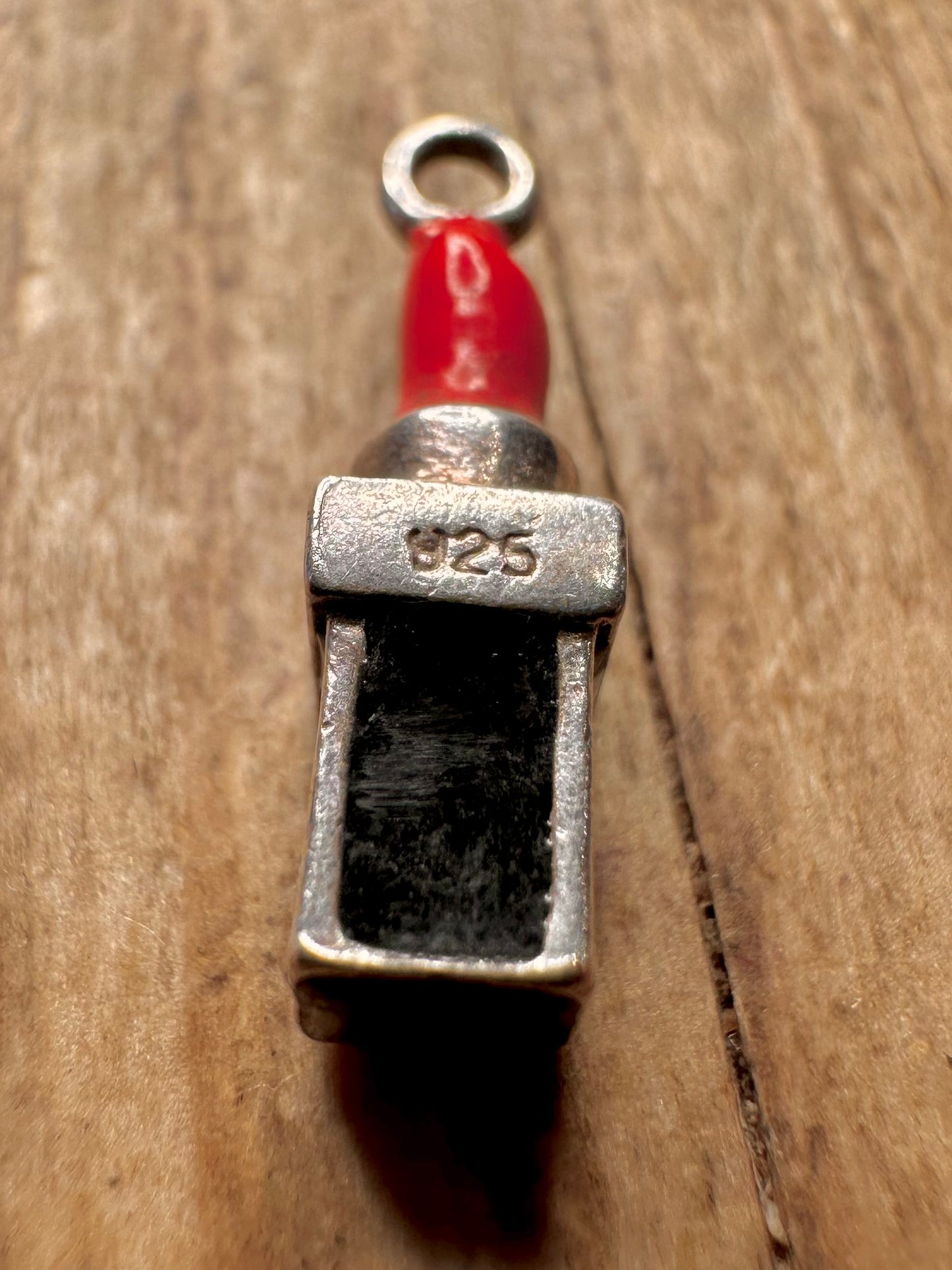 Vintage Lipstick 925 Sterling Silver Charm Pendant