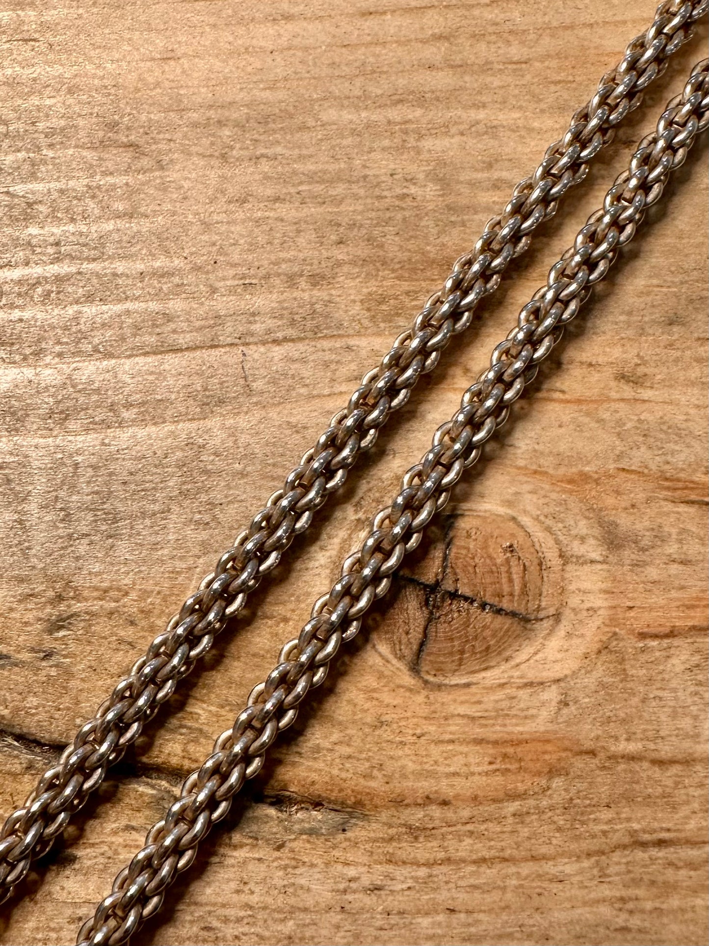 Vintage 1975 Unique Thick Chain 925 Silver 18 inch Necklace
