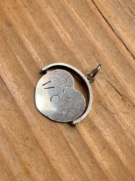 Vintage Heart I Love You Spinner 925 Sterling Silver Charm Pendant