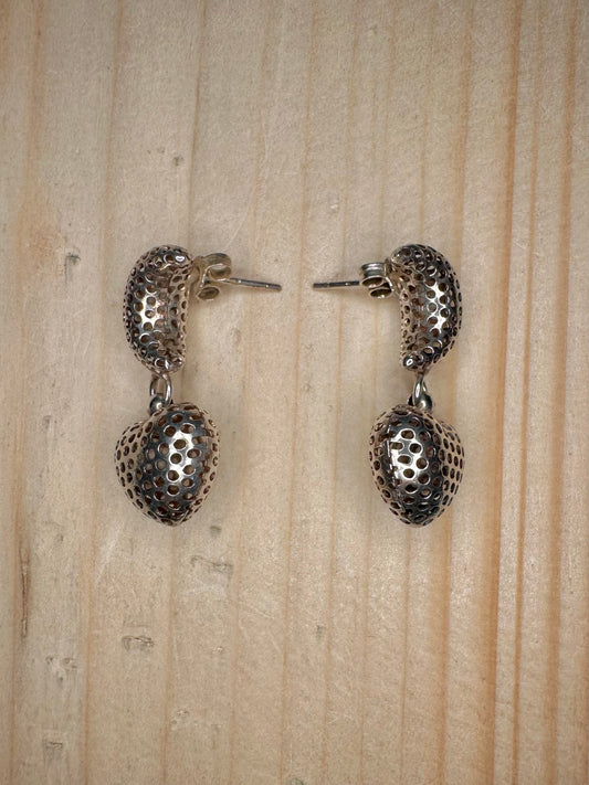 Moon & Heart Dangle 925 Sterling Silver Earrings