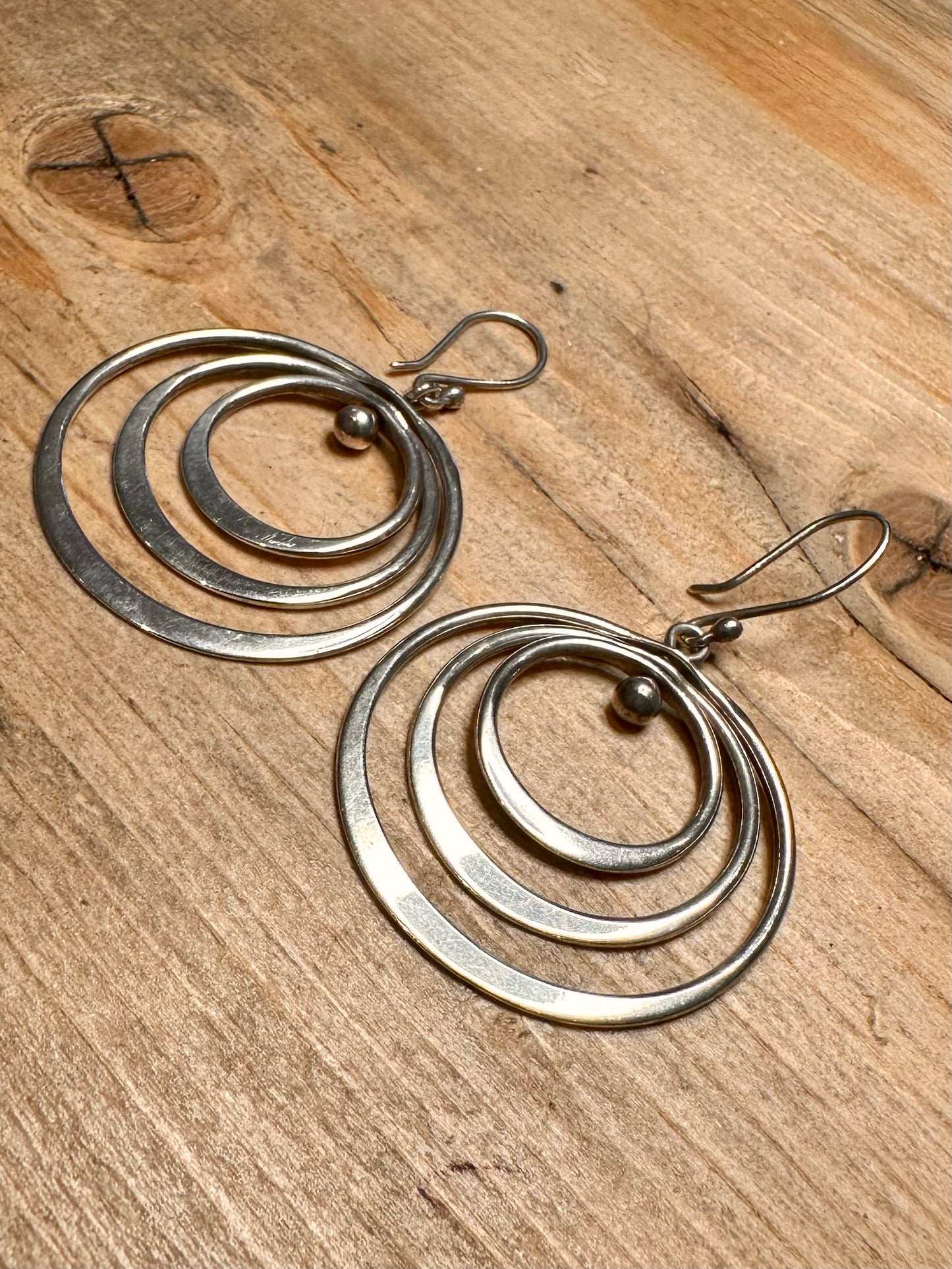 Abstract Circle Rotating 925 Silver Earrinfs