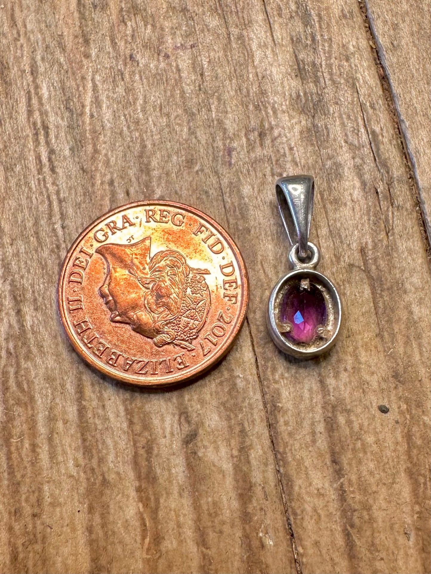 Amethyst Oval Anhänger aus 925er Sterlingsilber