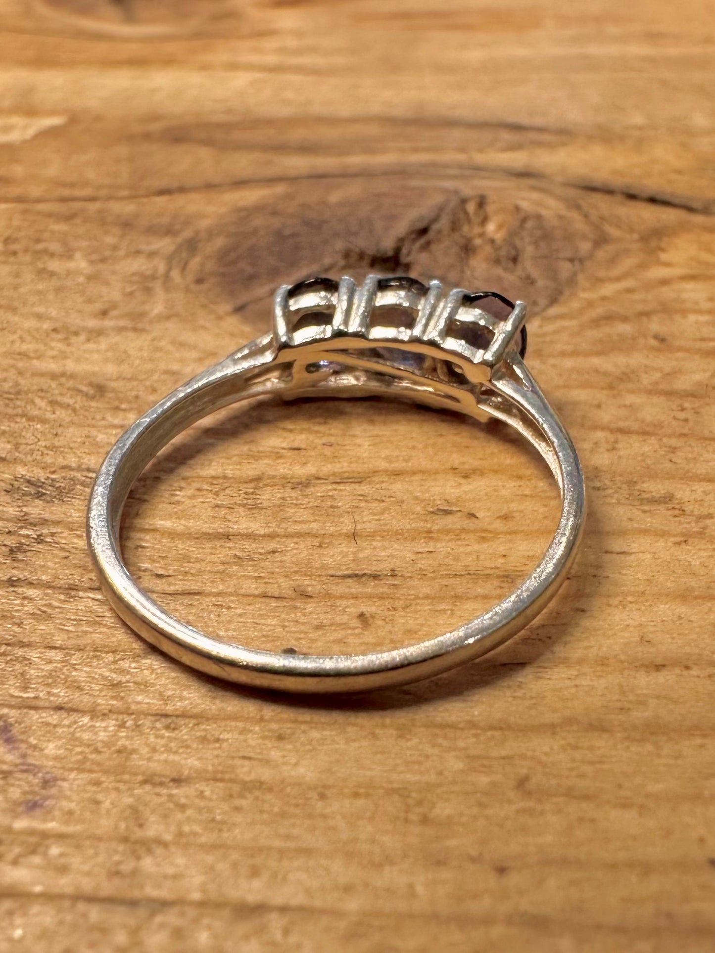 Vintage Purple Blue 925 Silver Size Q1/2 Ring
